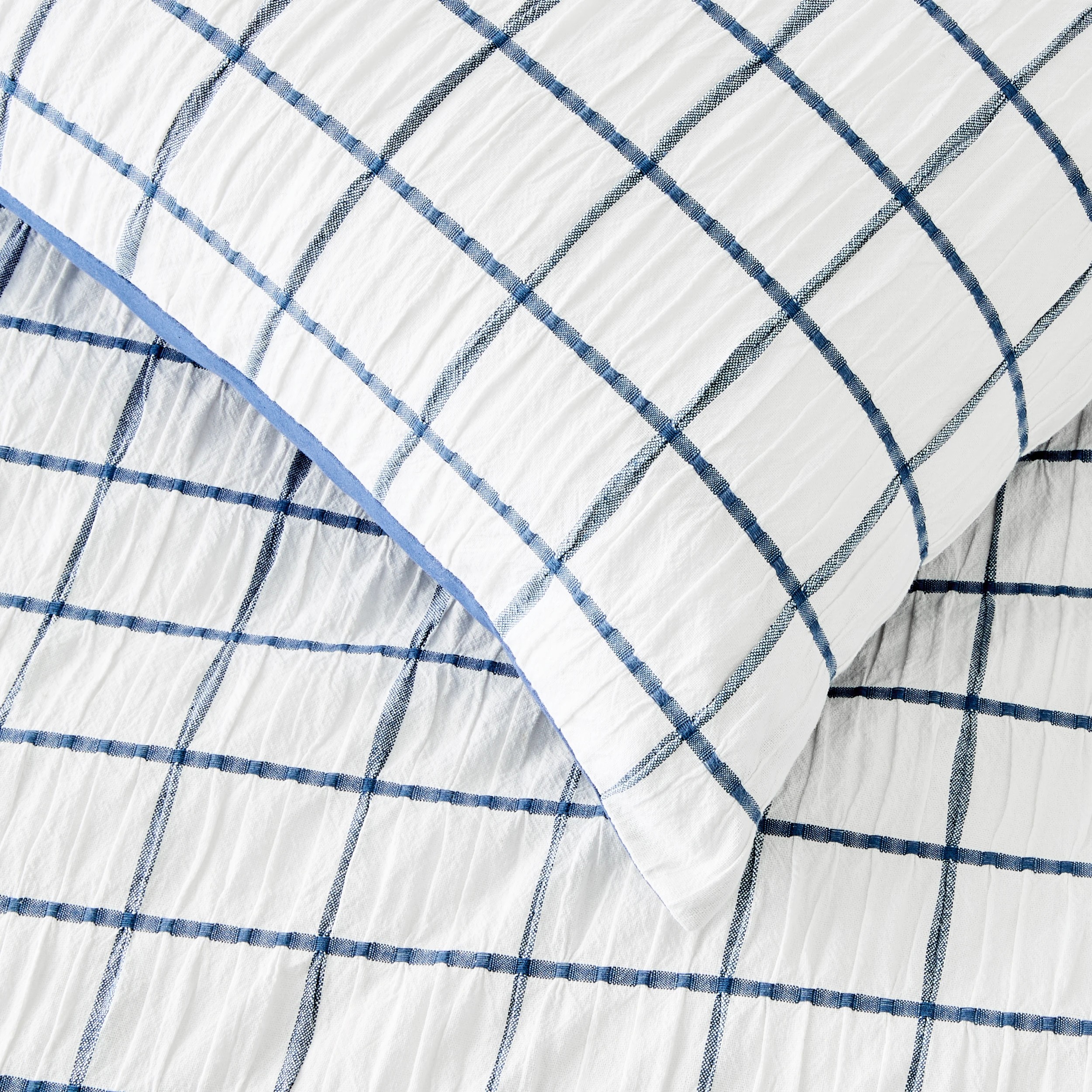 4 Rhys Check Australian Grown Cotton Quilt Cover Set - Queen Bed, 4 of 7