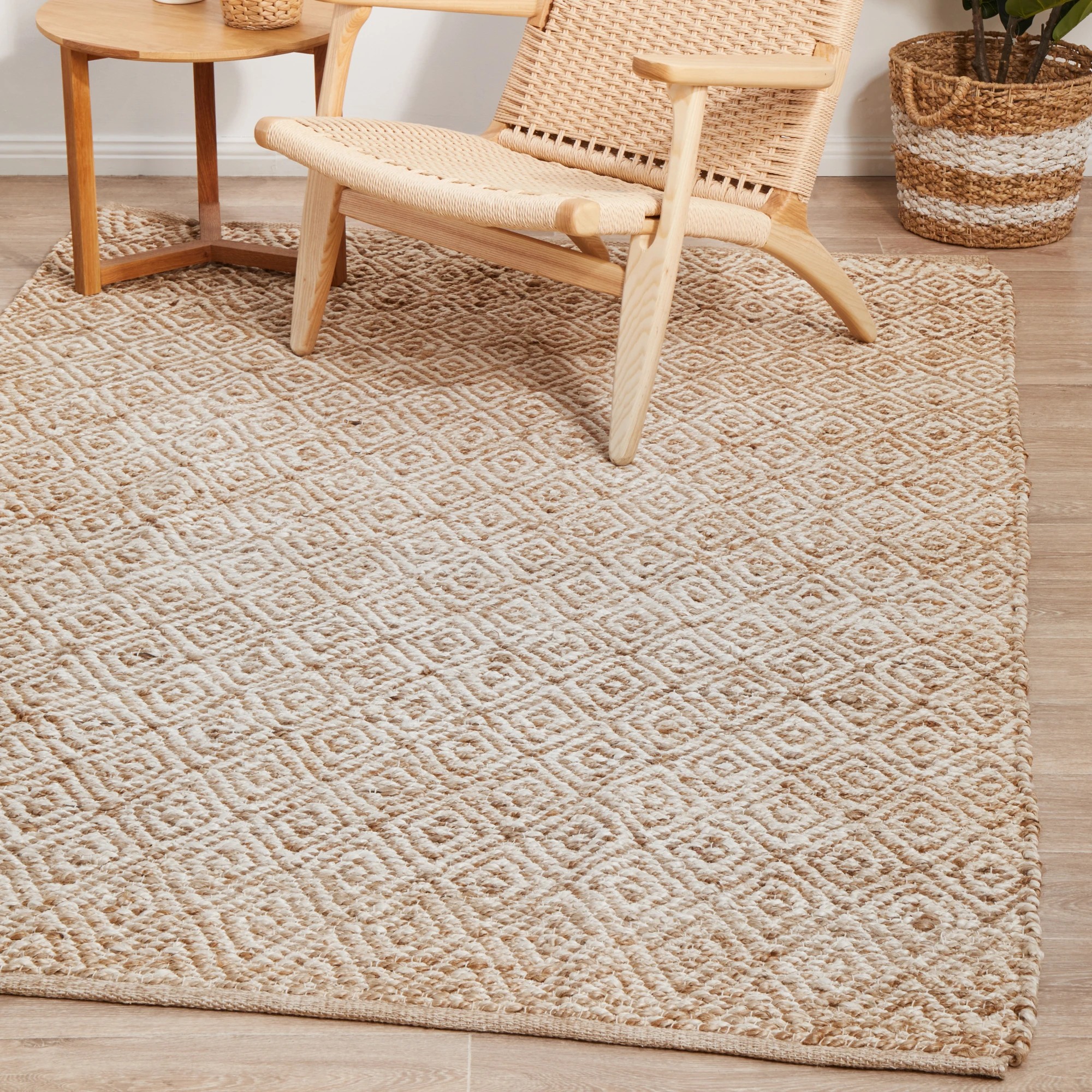 1 Common Ground Rugs Drift 444 280x190cm - Large Jute Rug - Natural, 1 of 6