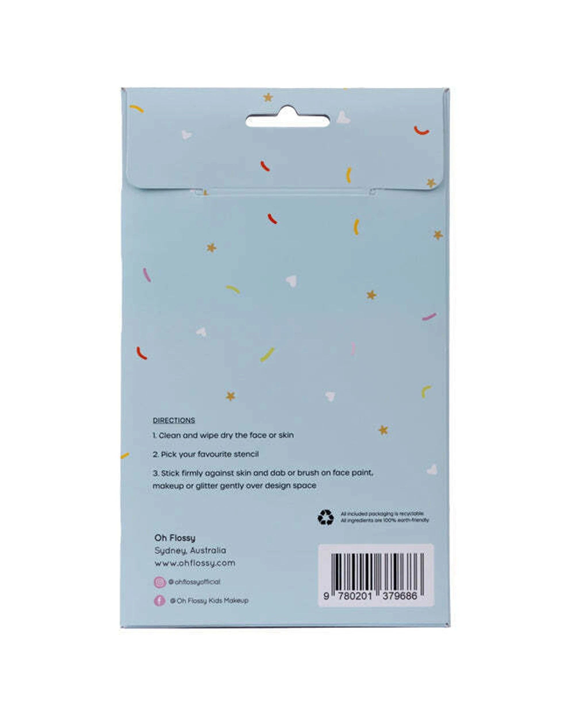 4 OH FLOSSY 2x40pc Reusable Adhesive Stencils For Face Paint And Makeup - Multi, 4 of 8