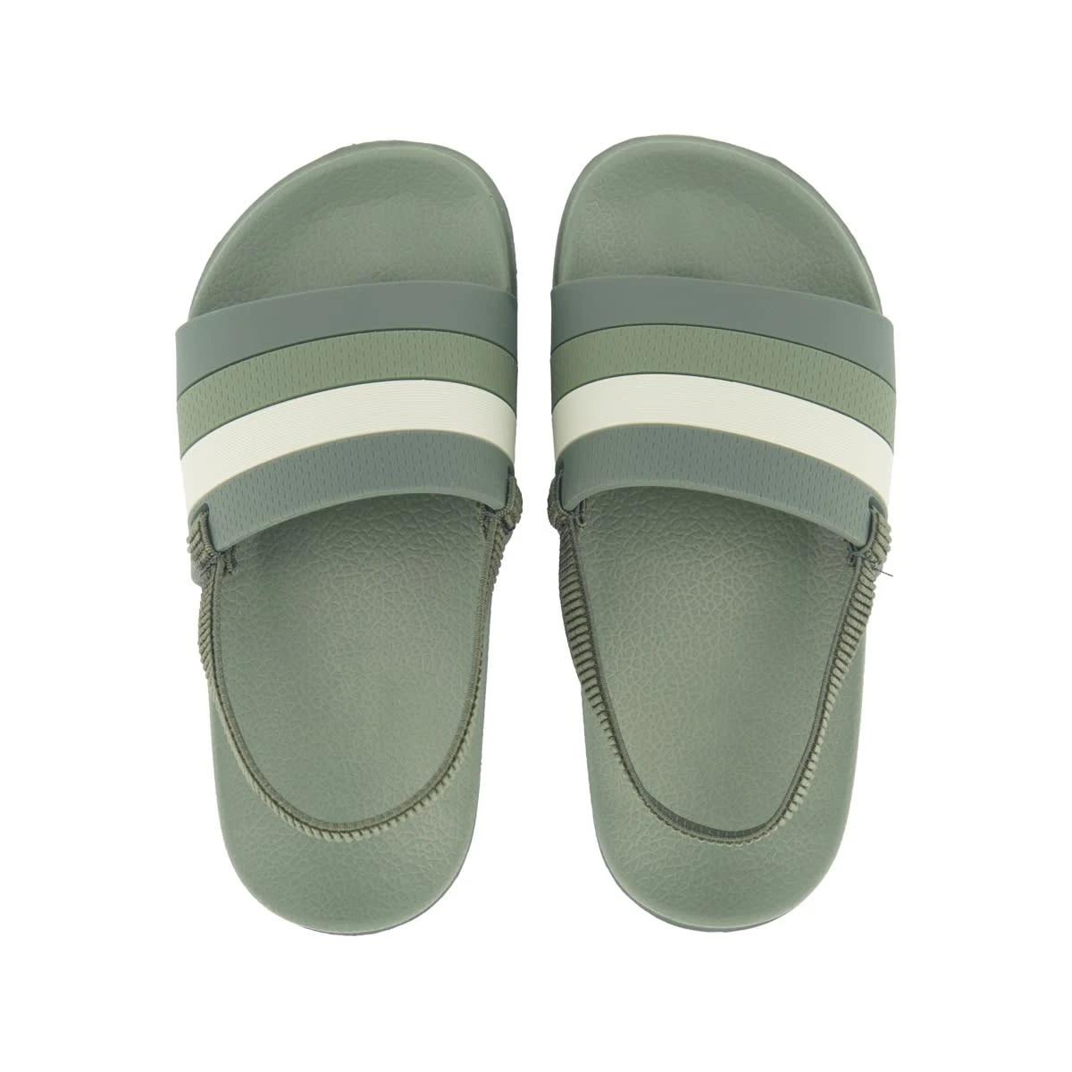 3 Junior Pool Slides Stripe Grn, 3 of 5