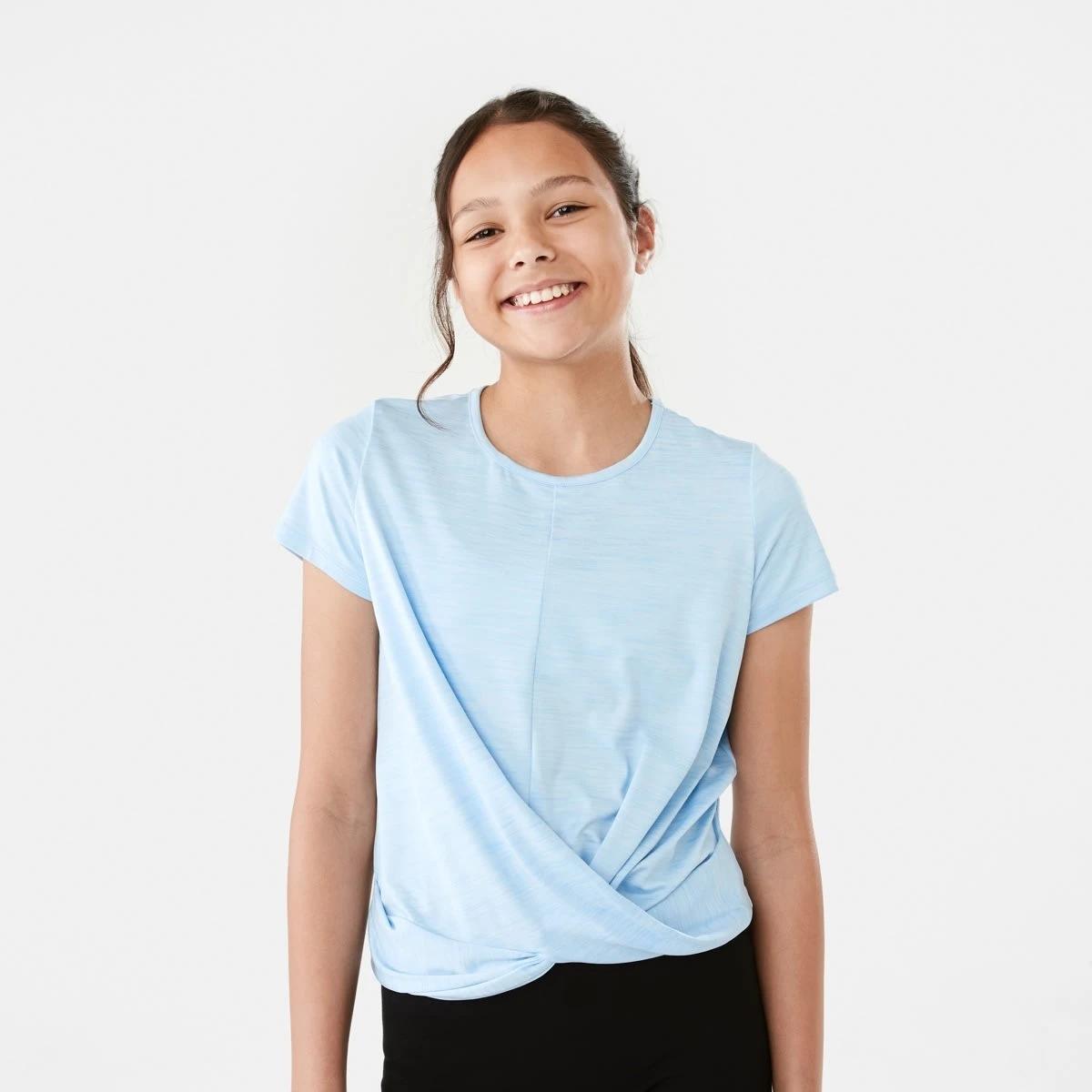 1 Active Kids Twist Front T-shirt Blu Marle, 1 of 9