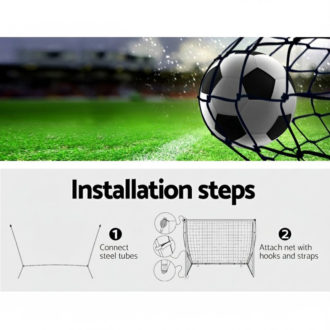 4 Everfit 3.6m Football Soccer Net Portable Goal Net Rebounder Sports Training - Yellow, 4 of 6