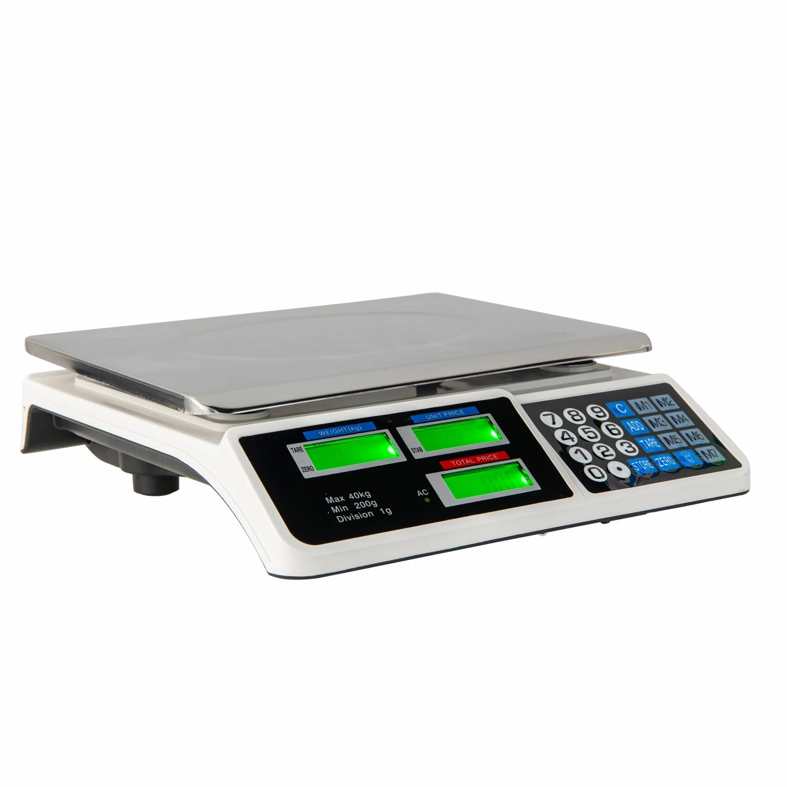1 Costway 40kg Kitchen Digital Weight Scale Commercial Electronic Scale w/LCD Display - Silver, 1 of 1