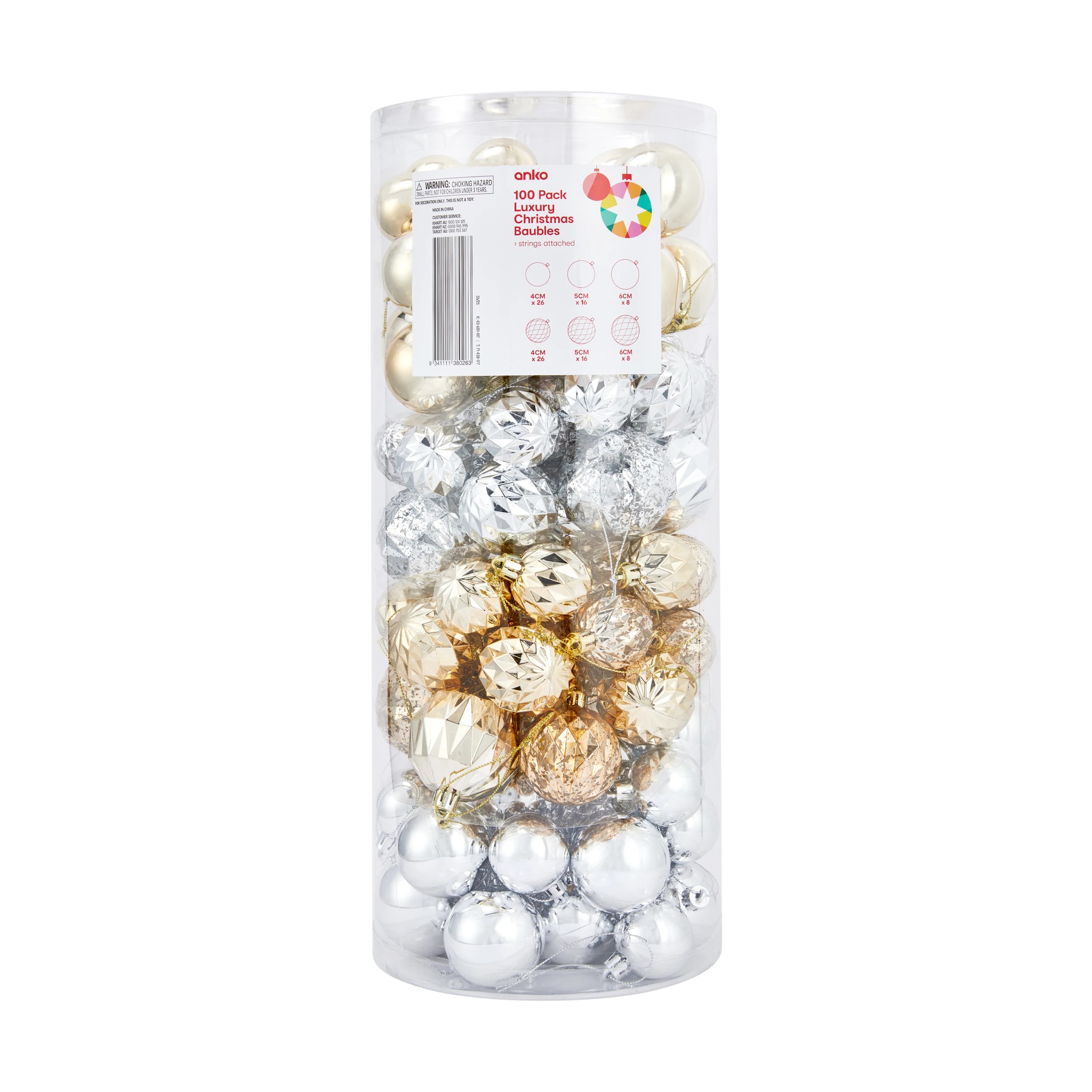 4 100 Pack Luxury Christmas Baubles, 4 of 4