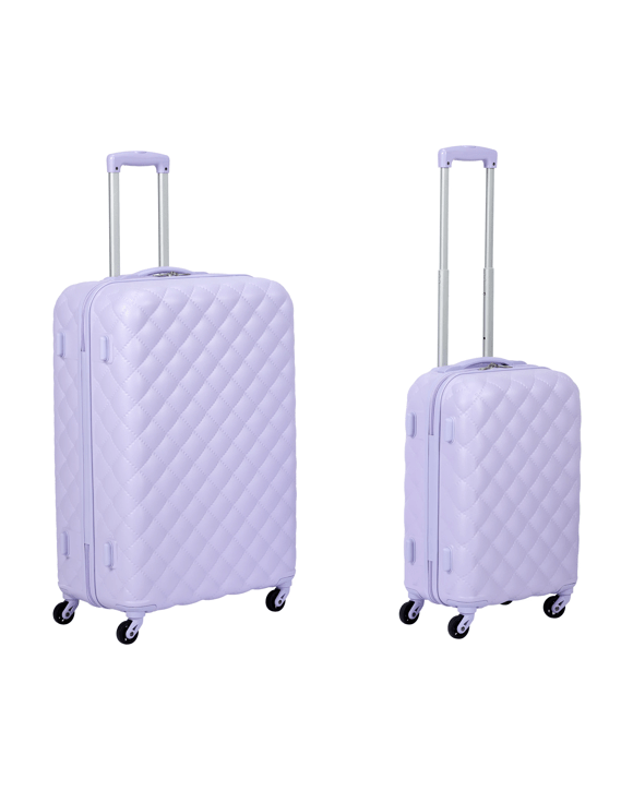2 Piece Quilted Hard Case Set - Lilac