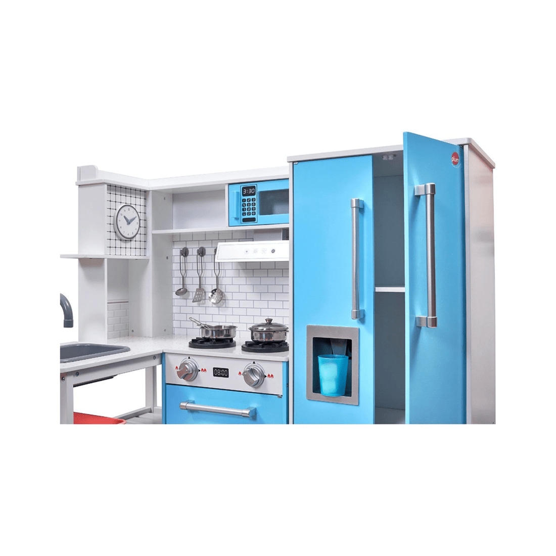 4 Plum Play Au Penne Pantry Wooden Corner Kitchen With Fridge And Accessories
 - Blue, 4 of 8