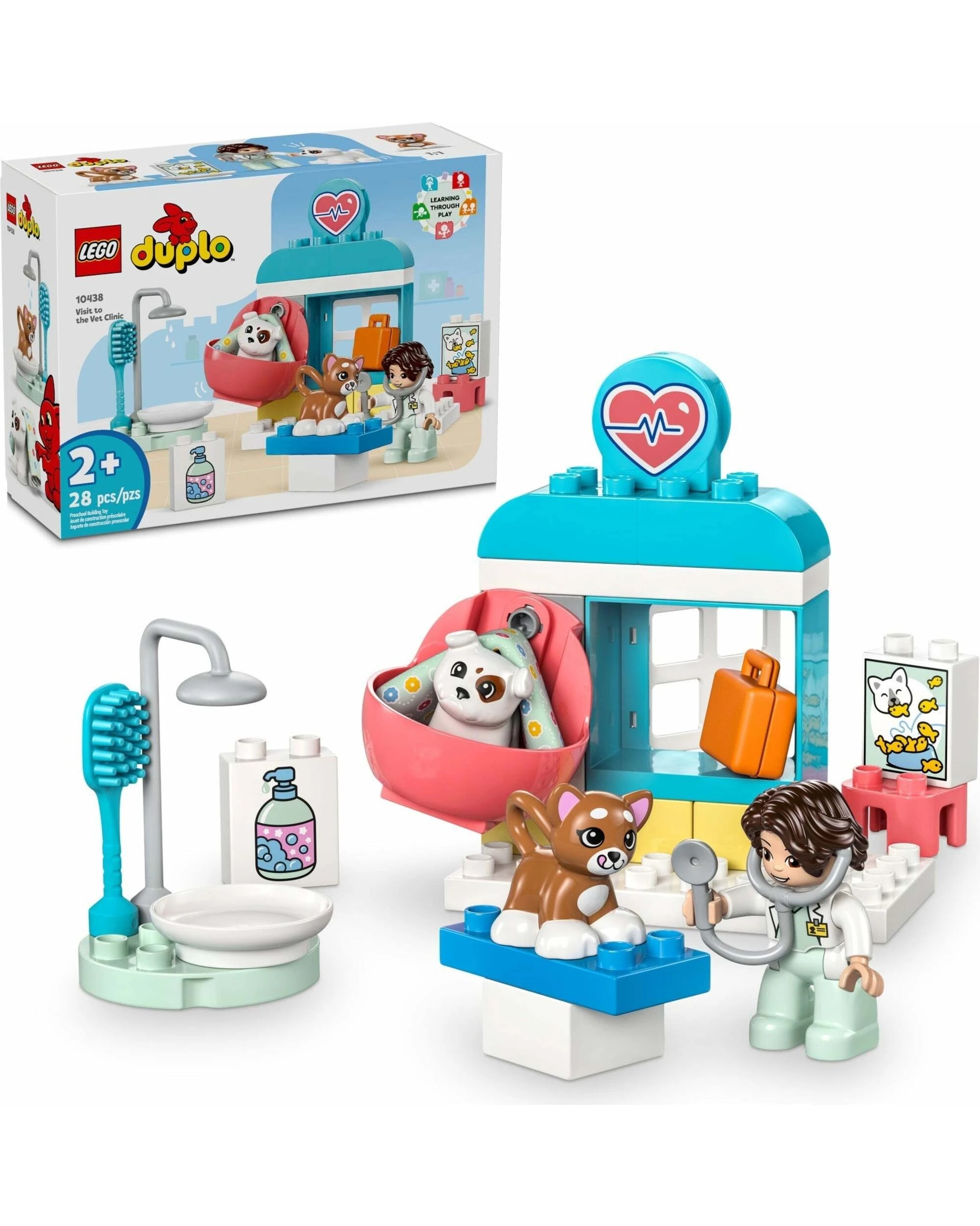 1 LEGO DUPLO Visit to the Vet Clinic 10438 - Pets Dog Cat Ages 2+, 1 of 5
