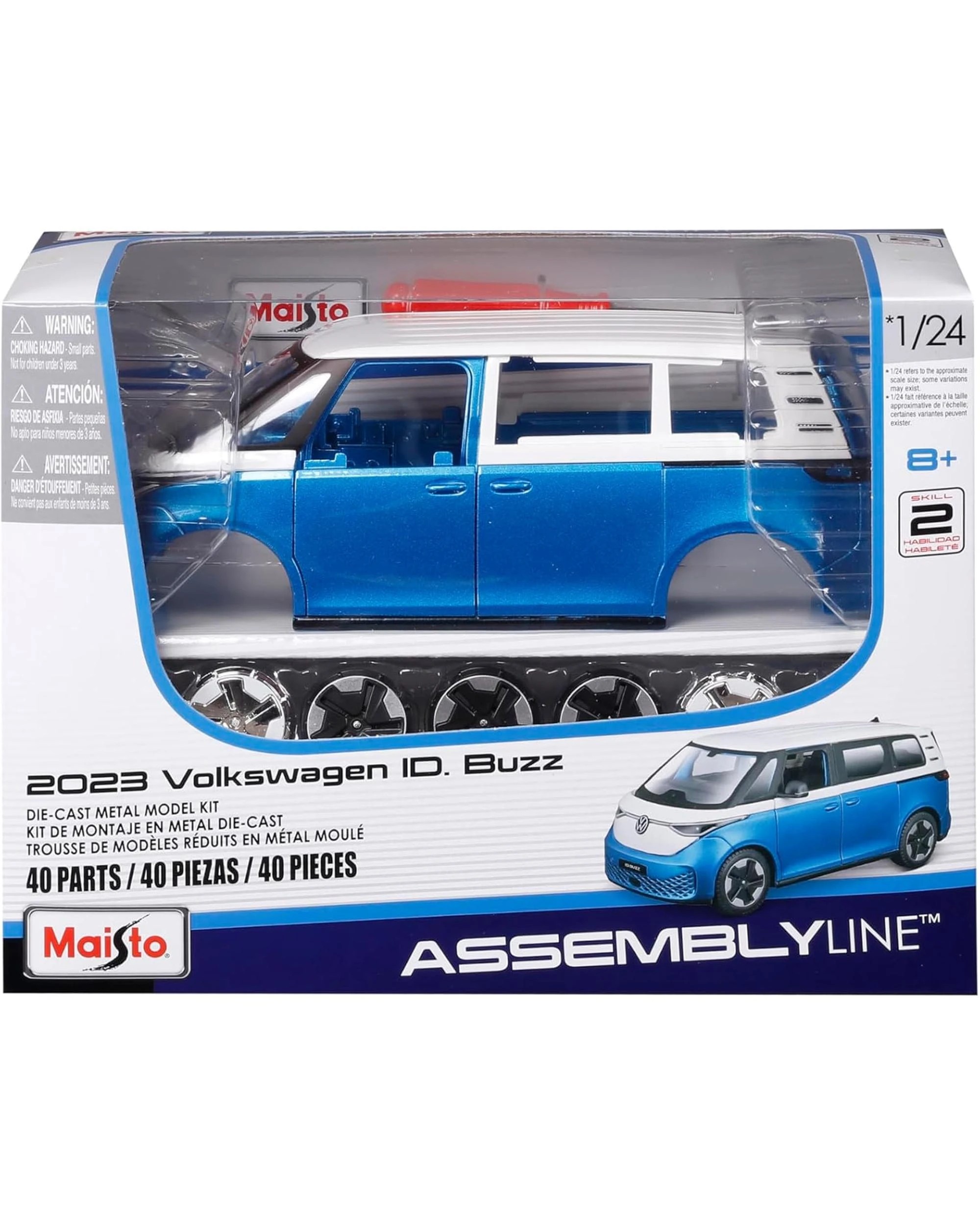 1 Maisto Assembly Line 2023 Volkwagen ID Buzz 1:24 Scale Vehicle - Blue, 1 of 4