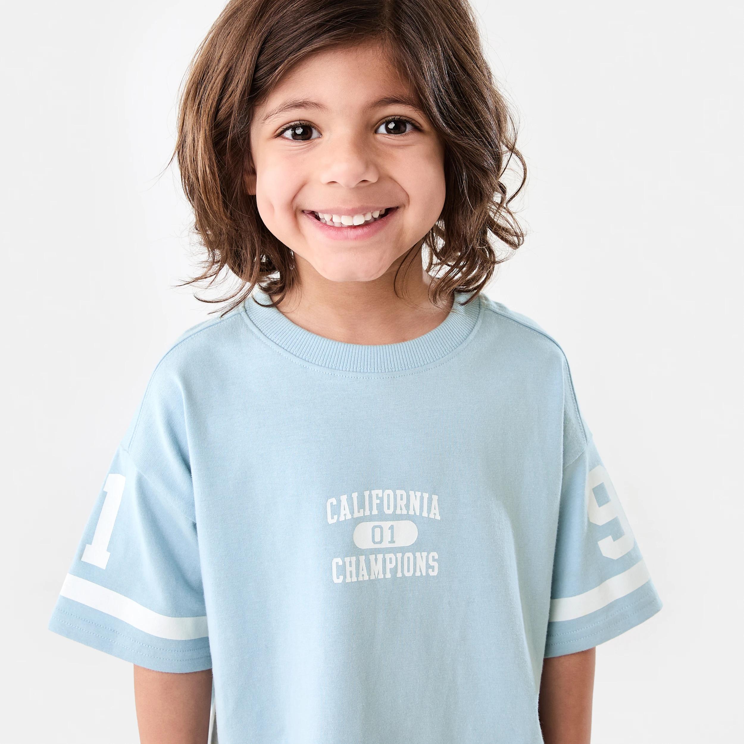 3 Short Sleeve Oversized Print T-shirt CALIFORNIA CHAMPIONS BLUE, 3 of 7