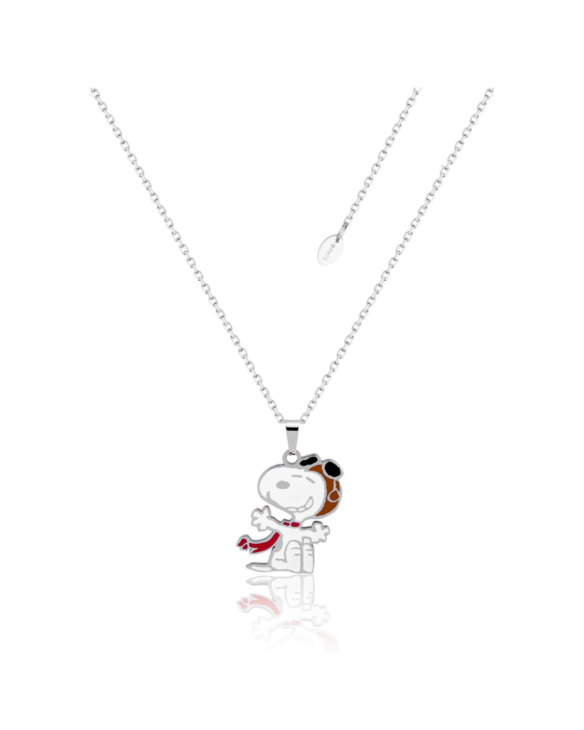 3 Couture Kingdom Peanuts Snoopy Flying Ace Stud Earrings & Necklace 15mm - Silver, 3 of 4