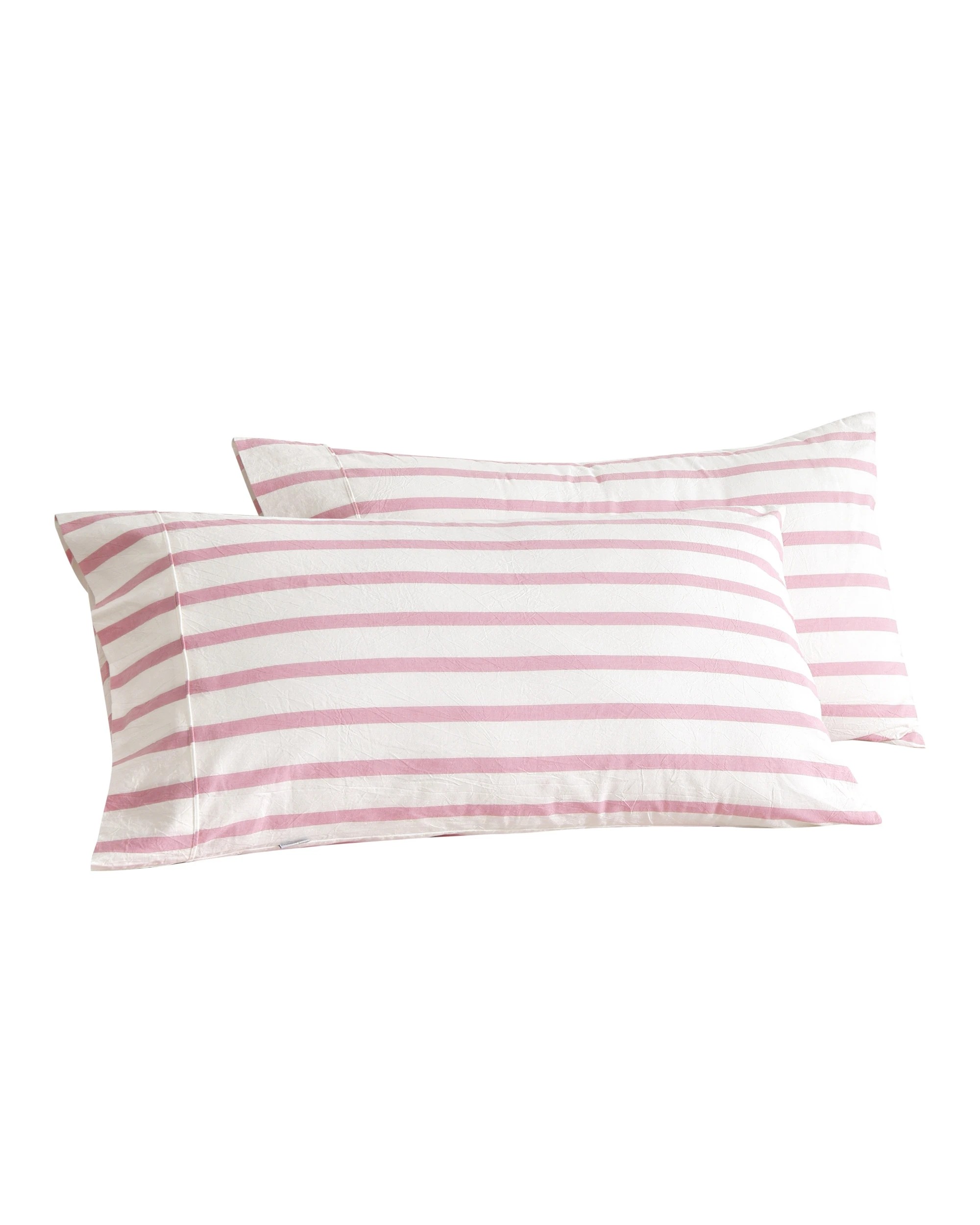 6 Dreamaker Twin Pack Bask Yarn Dyed Washed Cotton Striped King Pillowcase - Pink Pearl, 6 of 6