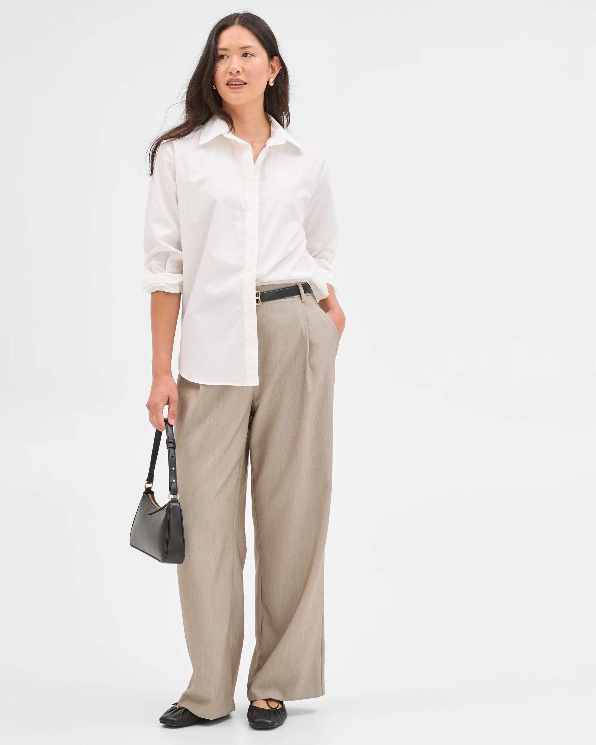 2 Preview Australian Cotton Poplin Shirt WHITE, 2 of 5