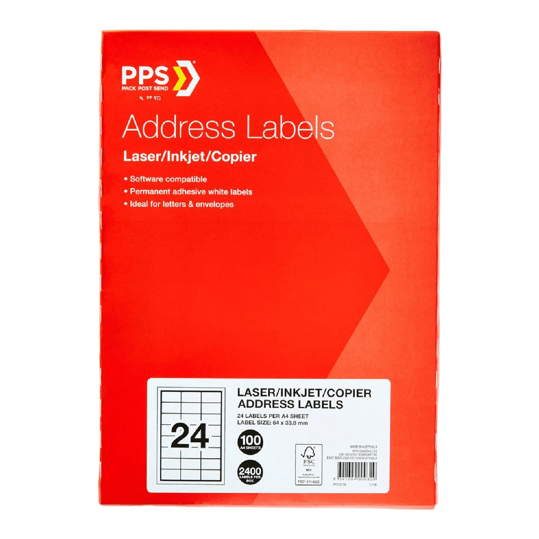 1 PPS Inkjet Laser Address Labels 24UP 100 Sheets, 1 of 3