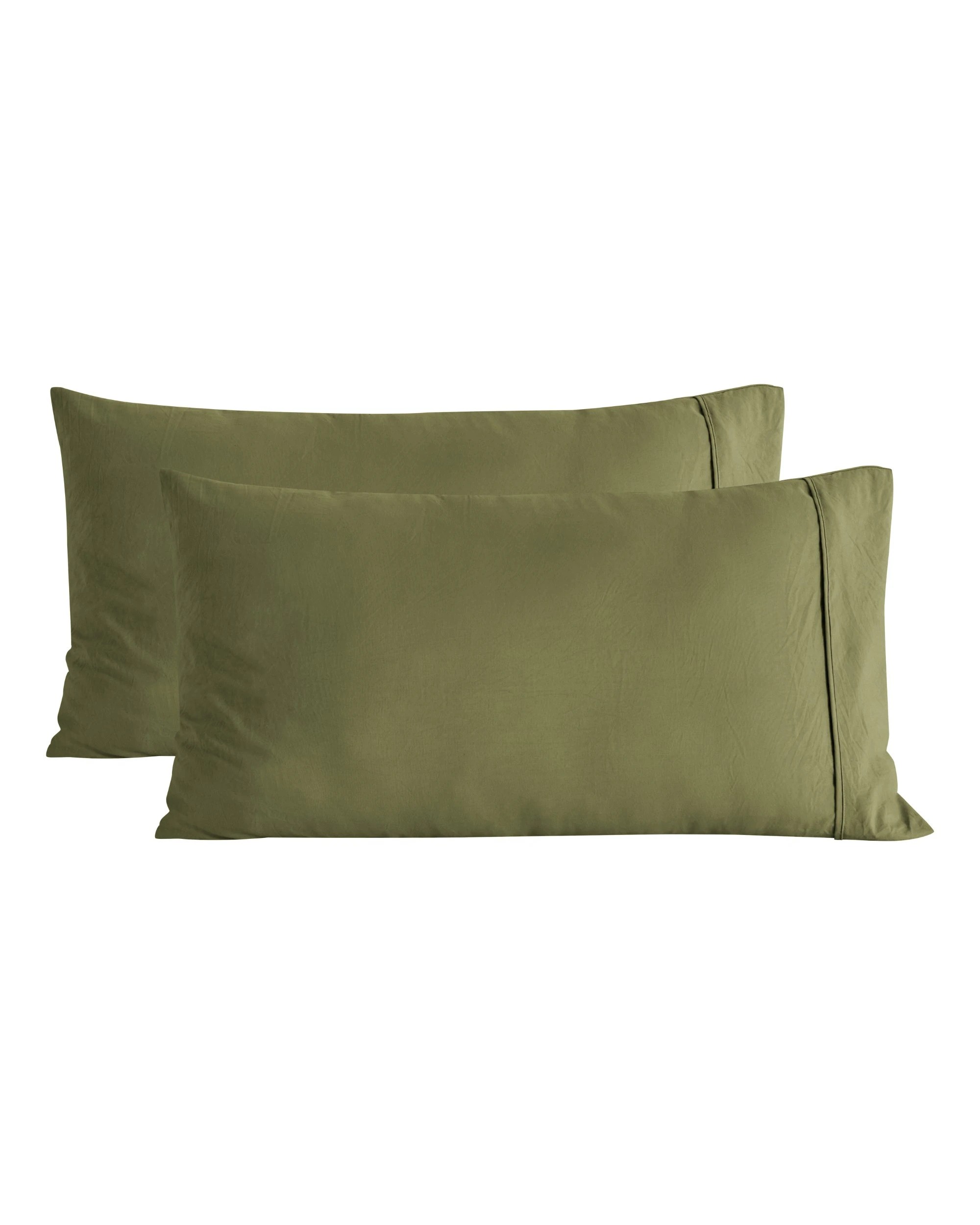 6 Dreamaker Superfine Washed Microfibre King Pillowcase Twin Pack - Olive, 6 of 6