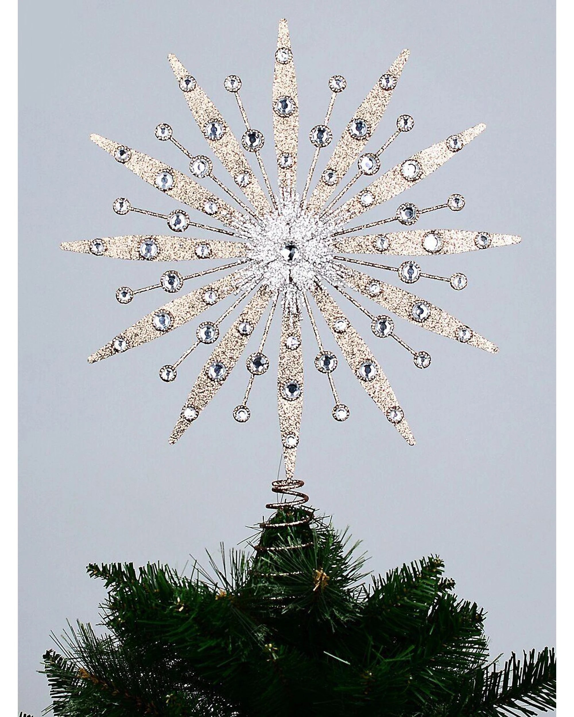 Christmas Warehouse Large Rose Gold & Silver Glitter Supernova Tree ...