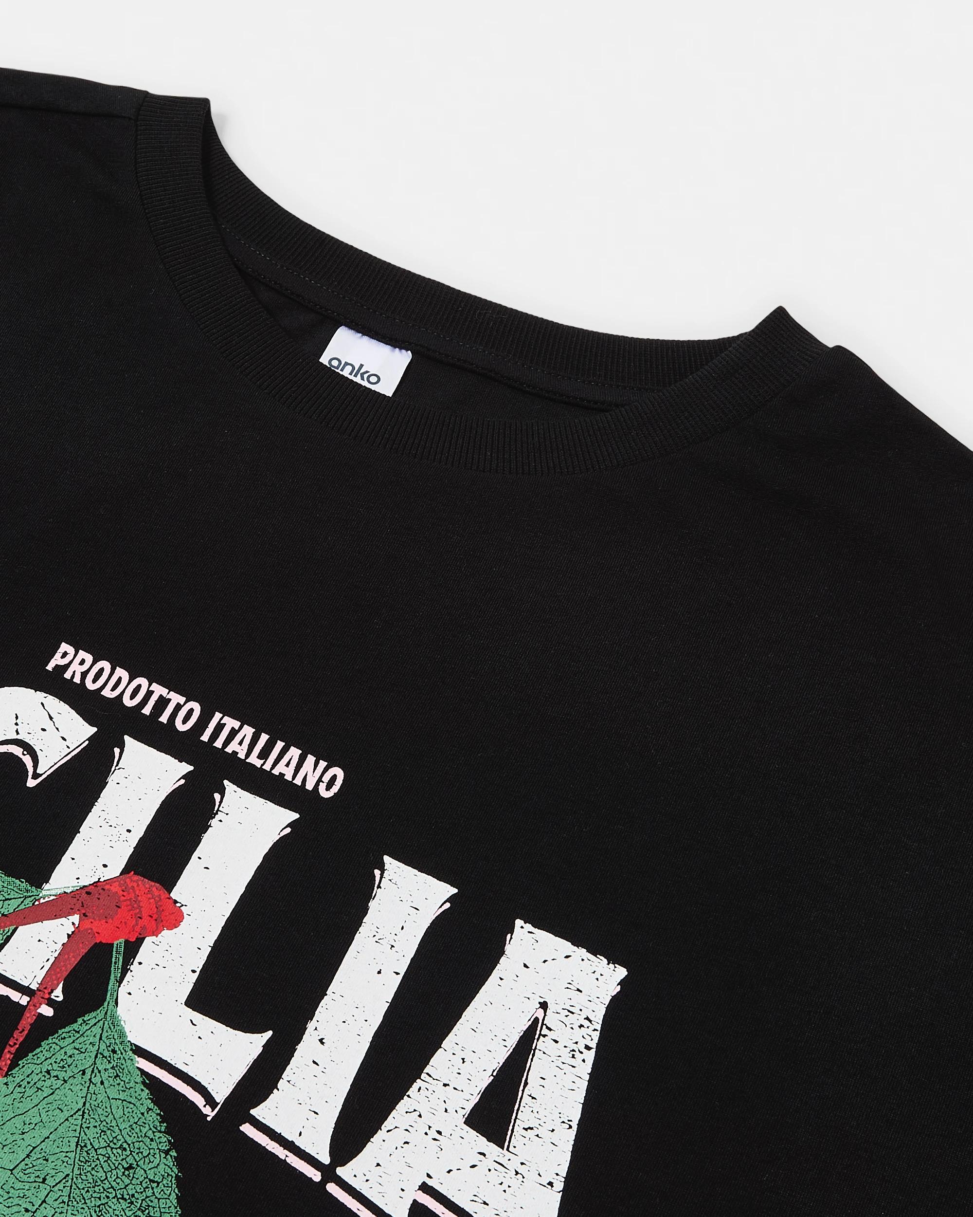 4 Curve Short Sleeve Boyfriend T-shirt Chrry Blk, 4 of 4