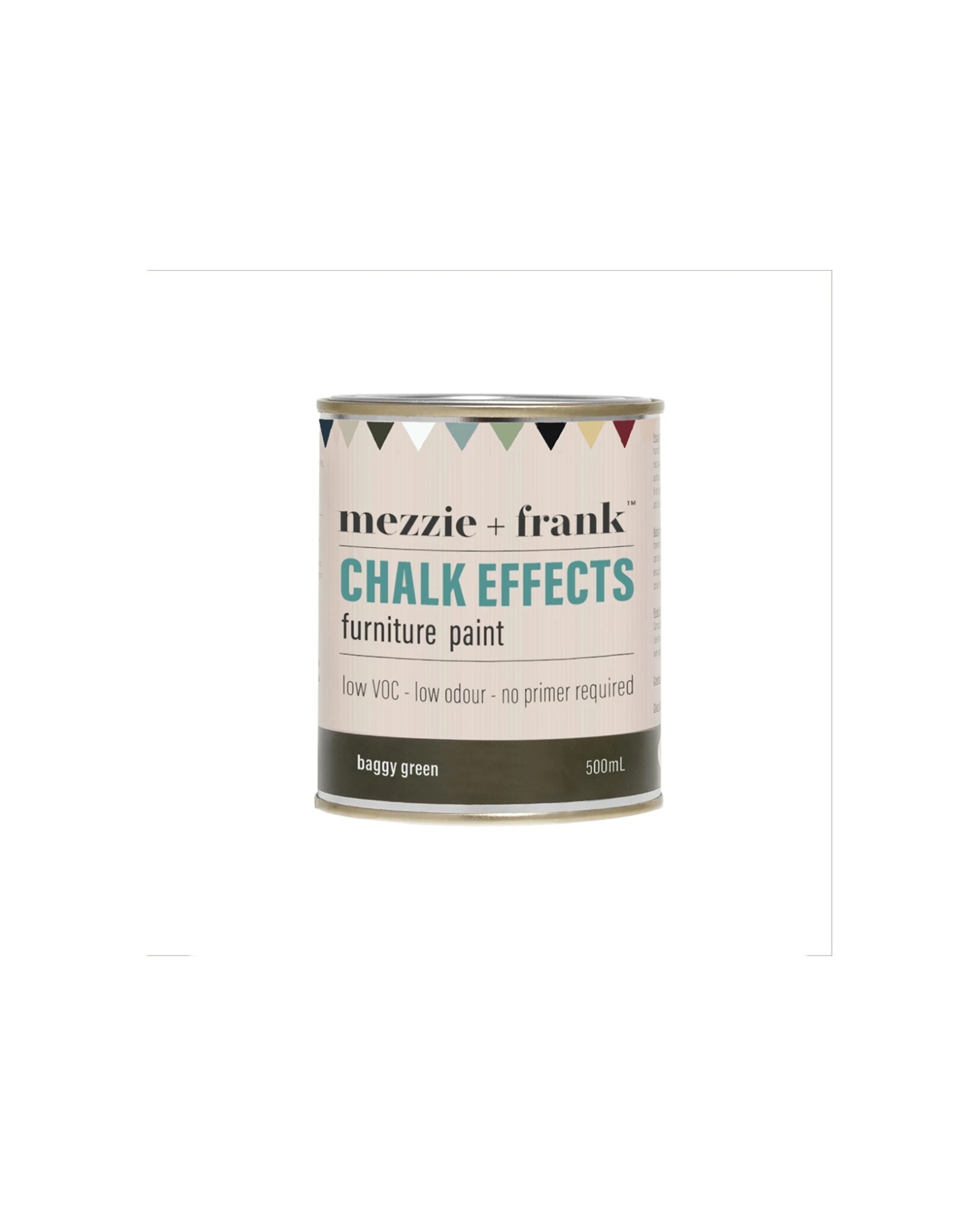 1 Mezzie+Frank Chalk Effect 0.5L Interior Water Based Furniture Paint Baggy Green - Green, 1 of 6
