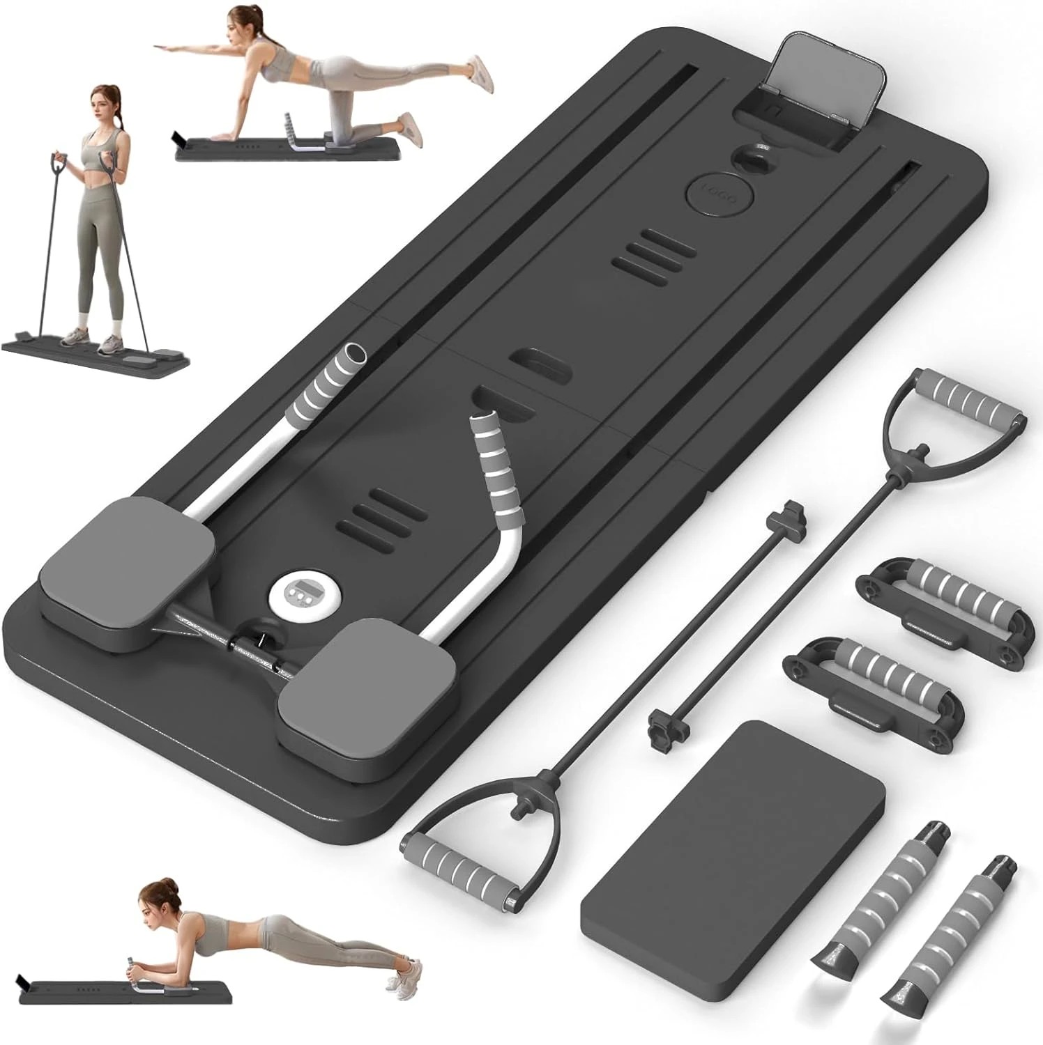 2 Fitness Master Foldable Pilates Board 8-in-1 Core Trainer Home Gym Reformer Machine Ab Slider Full Body W, 2 of 9