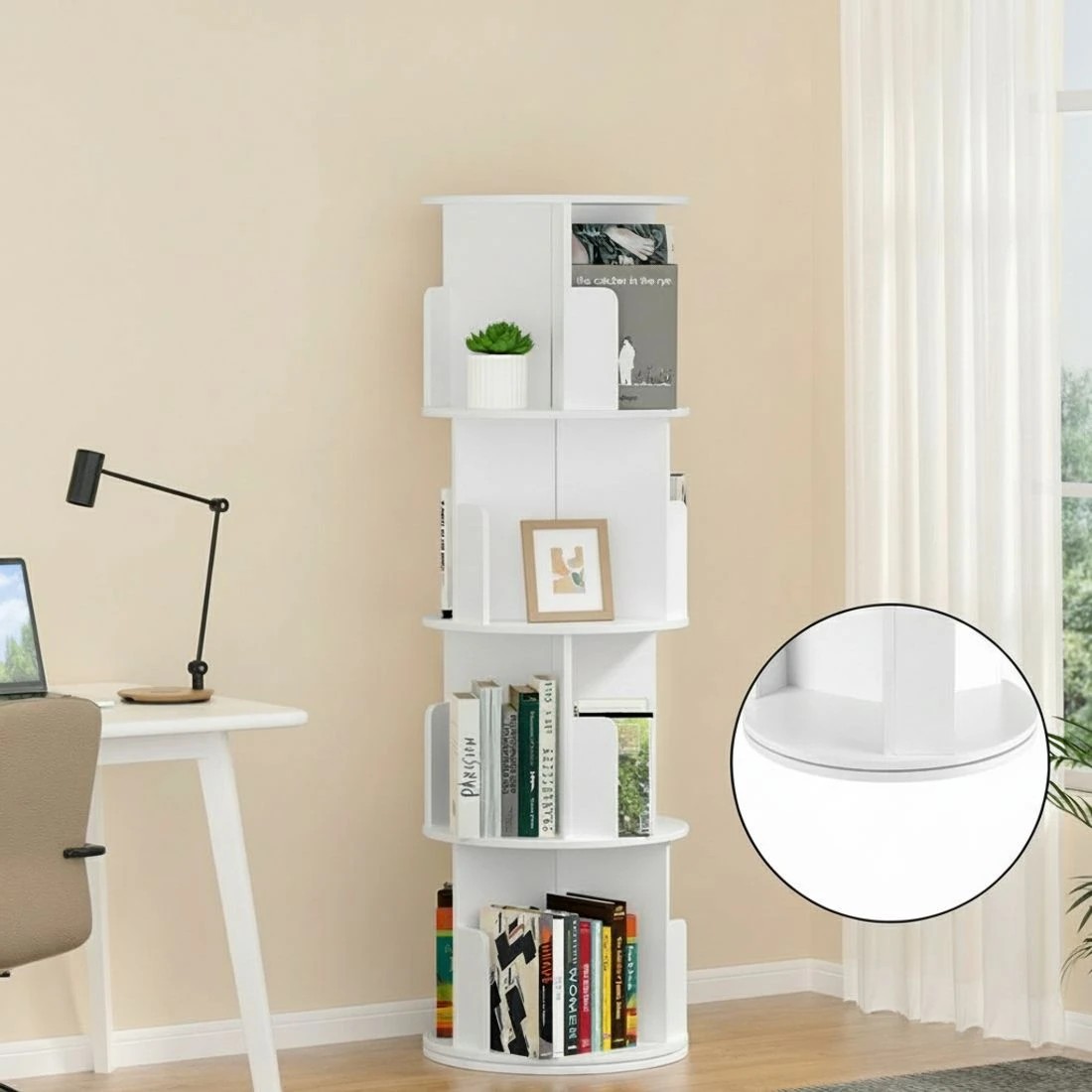 6 Artiss Bookshelf 4 Tiers EDIE - White, 6 of 8