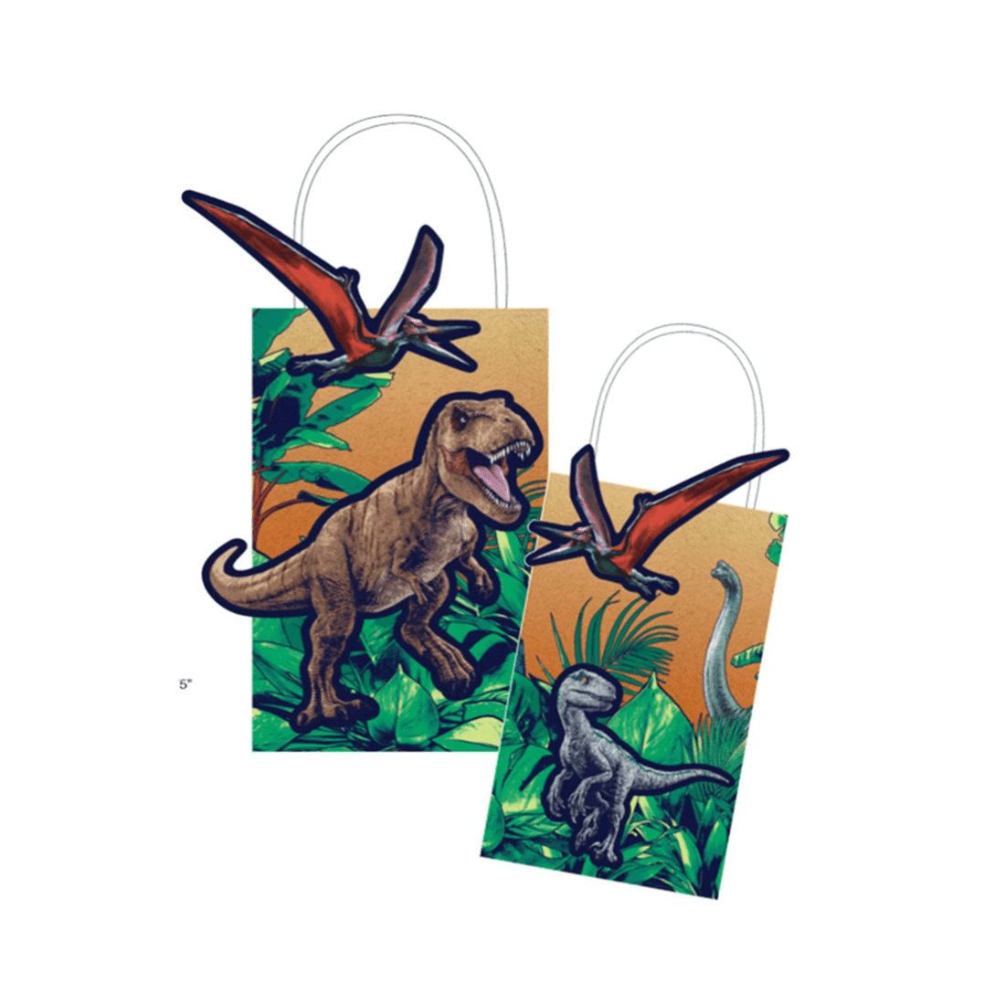 1 Amscan Jurassic Into the Wild Create Your Own Paper Gift Bags Pack of 8, 1 of 2