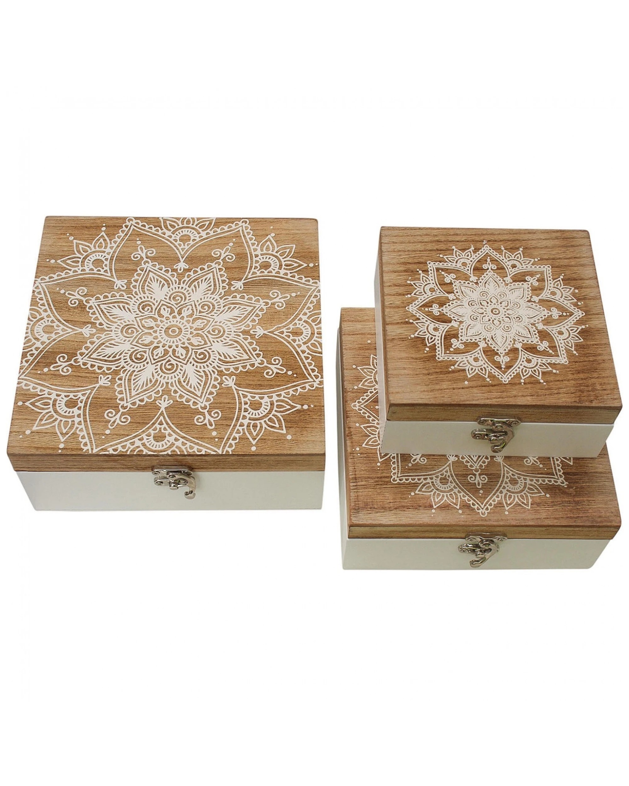 3 LVD 3pc MDF Boxes - Nevada Trinket Organizer - Drawer Storage - Sturdy - Beige, 3 of 3