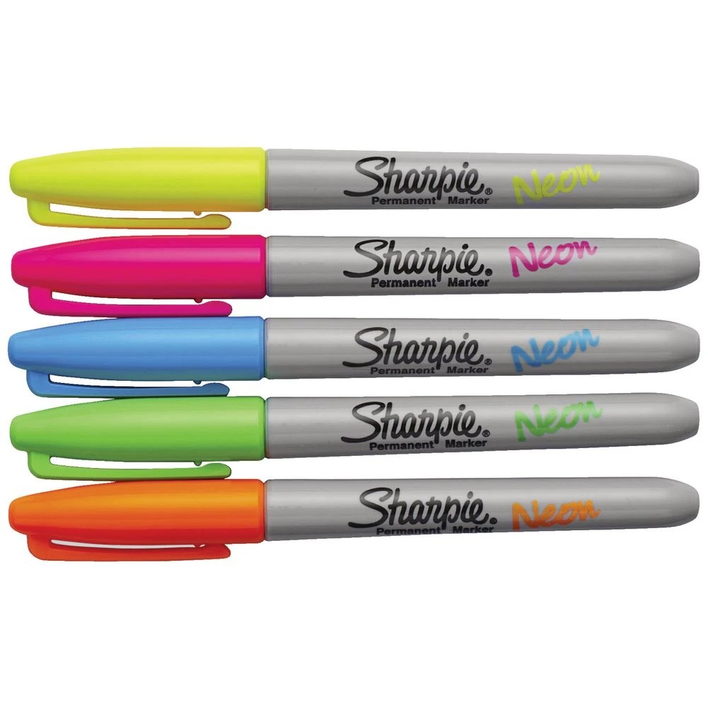 2 Sharpie Fine Neon Permanent Markers Assorted 5 Pack, 2 of 5