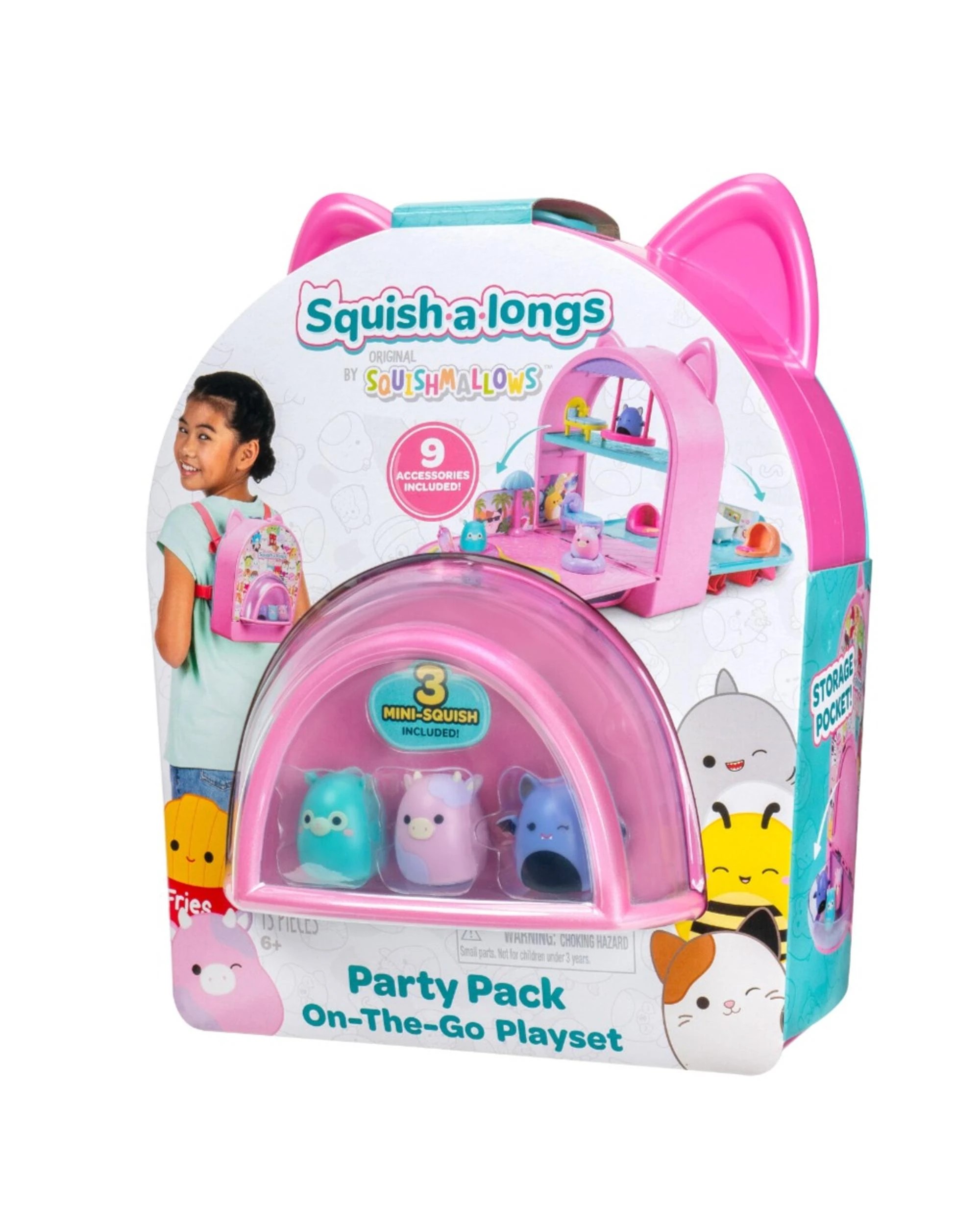 1 Squishmallows Squish-A-Longs Party Pack On The Go Playset, 1 of 10