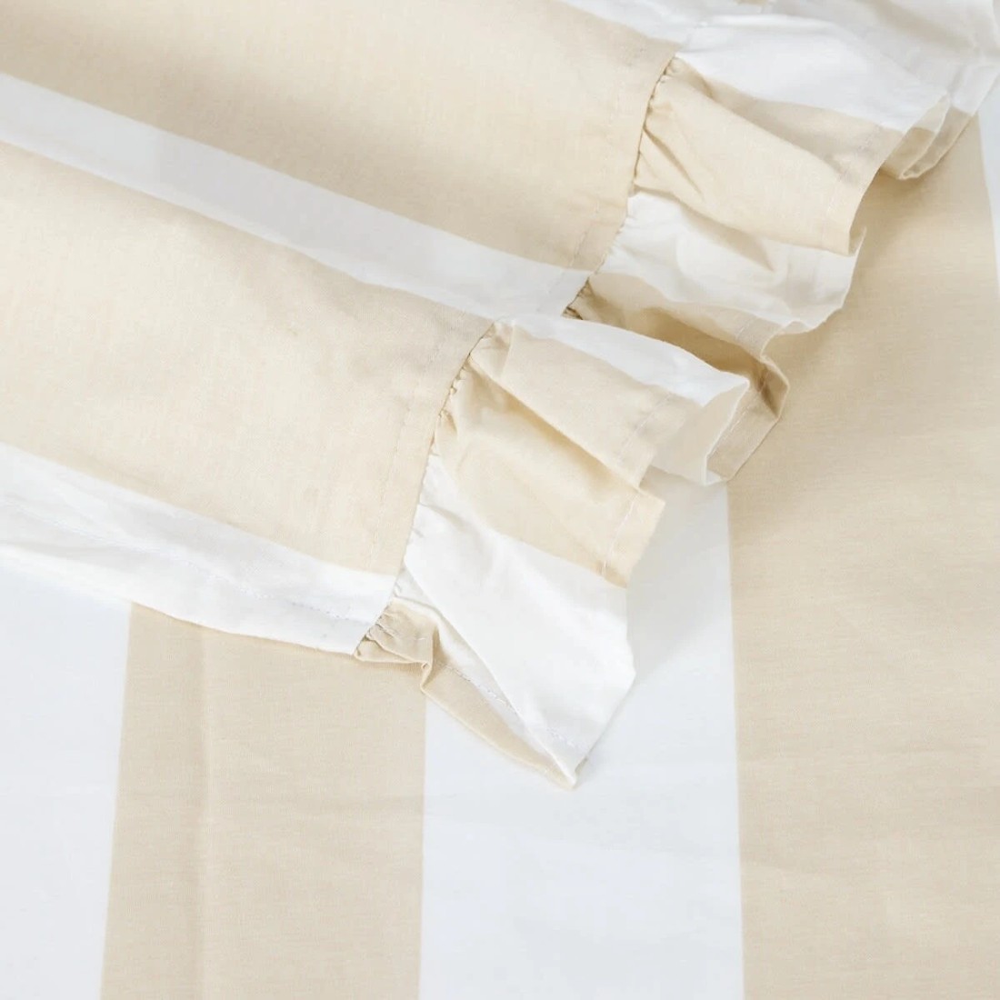 4 250 Thread Count Ruffle Cotton Sheet Set - Double Bed, Sand, 4 of 7