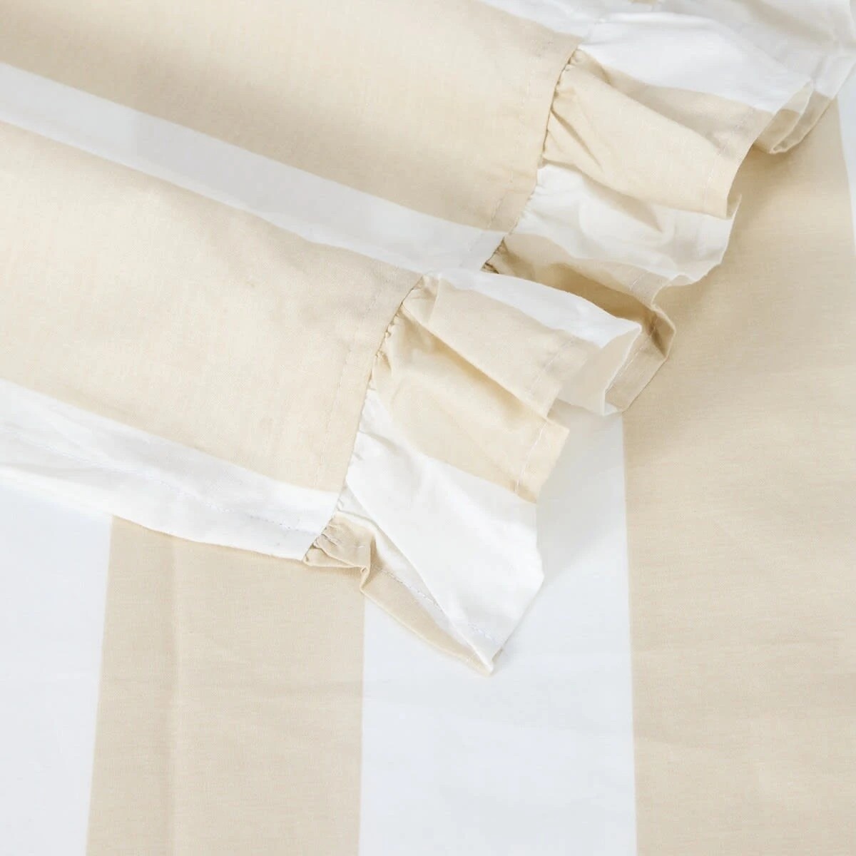 4 250 Thread Count Ruffle Cotton Sheet Set - Double Bed, Sand, 4 of 7