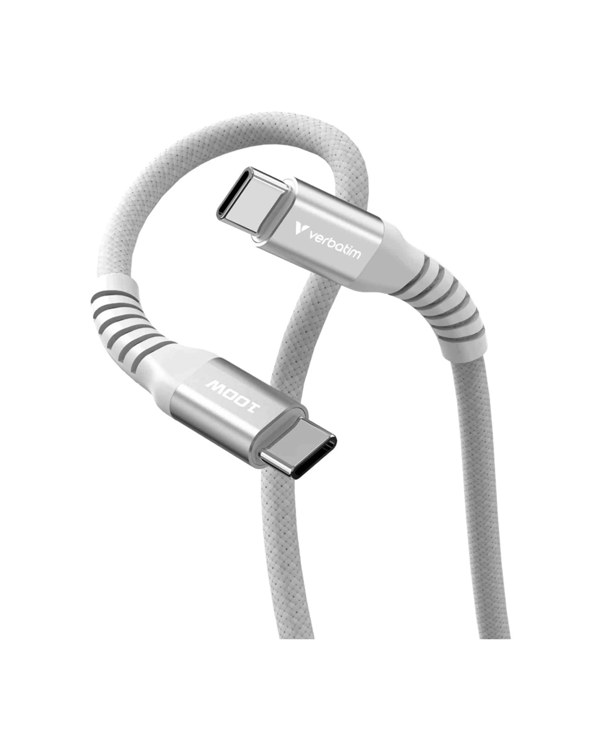 4 Verbatim USB-C to USB-C 100W Device Charger Cable Cord 120cm Magnetic - Grey, 4 of 5