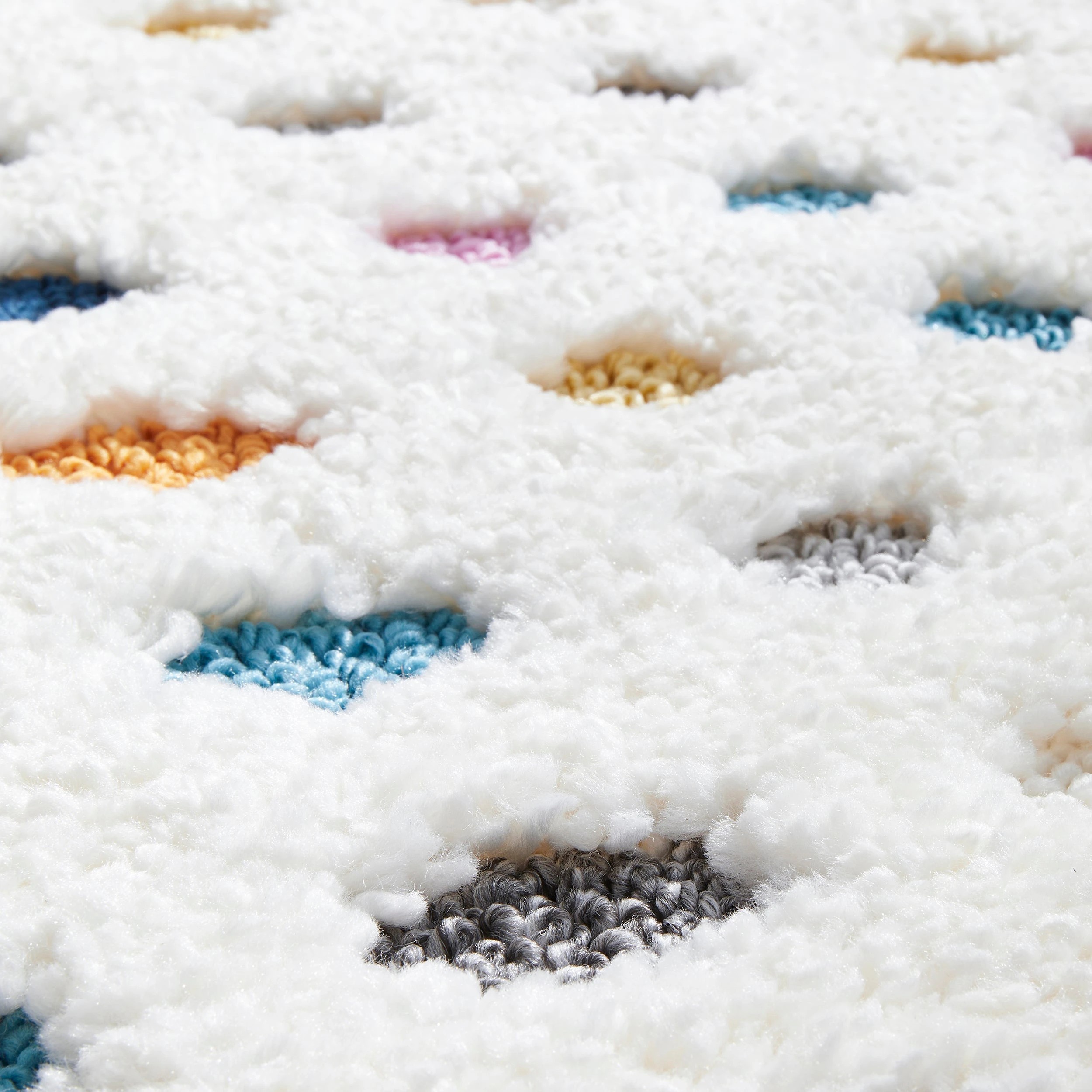 6 Common Ground Rugs Remy Polka 230x160cm - Medium Shag Rug - White, 6 of 9