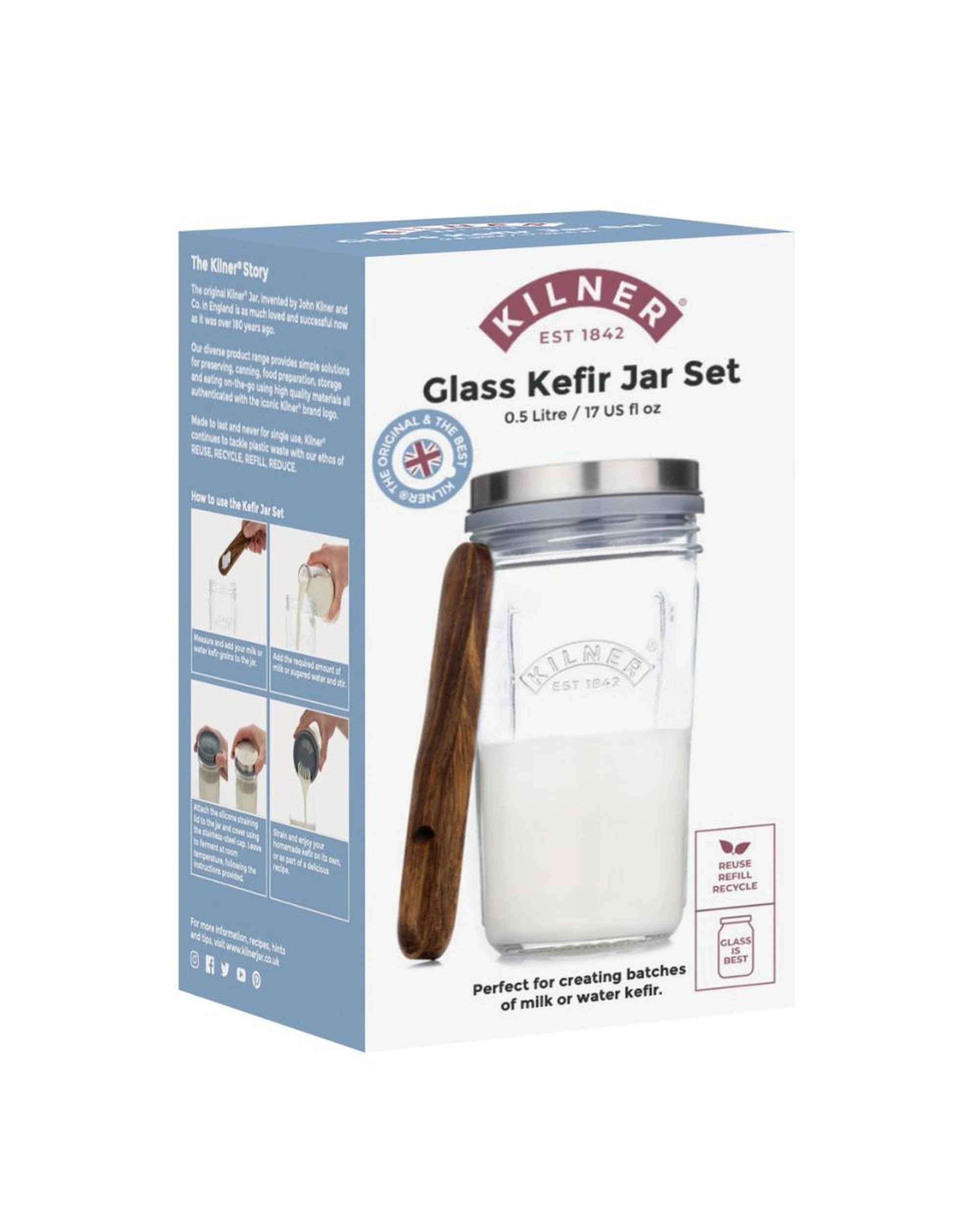 1 Kilner Kefir Glass Set  500ml, 1 of 7