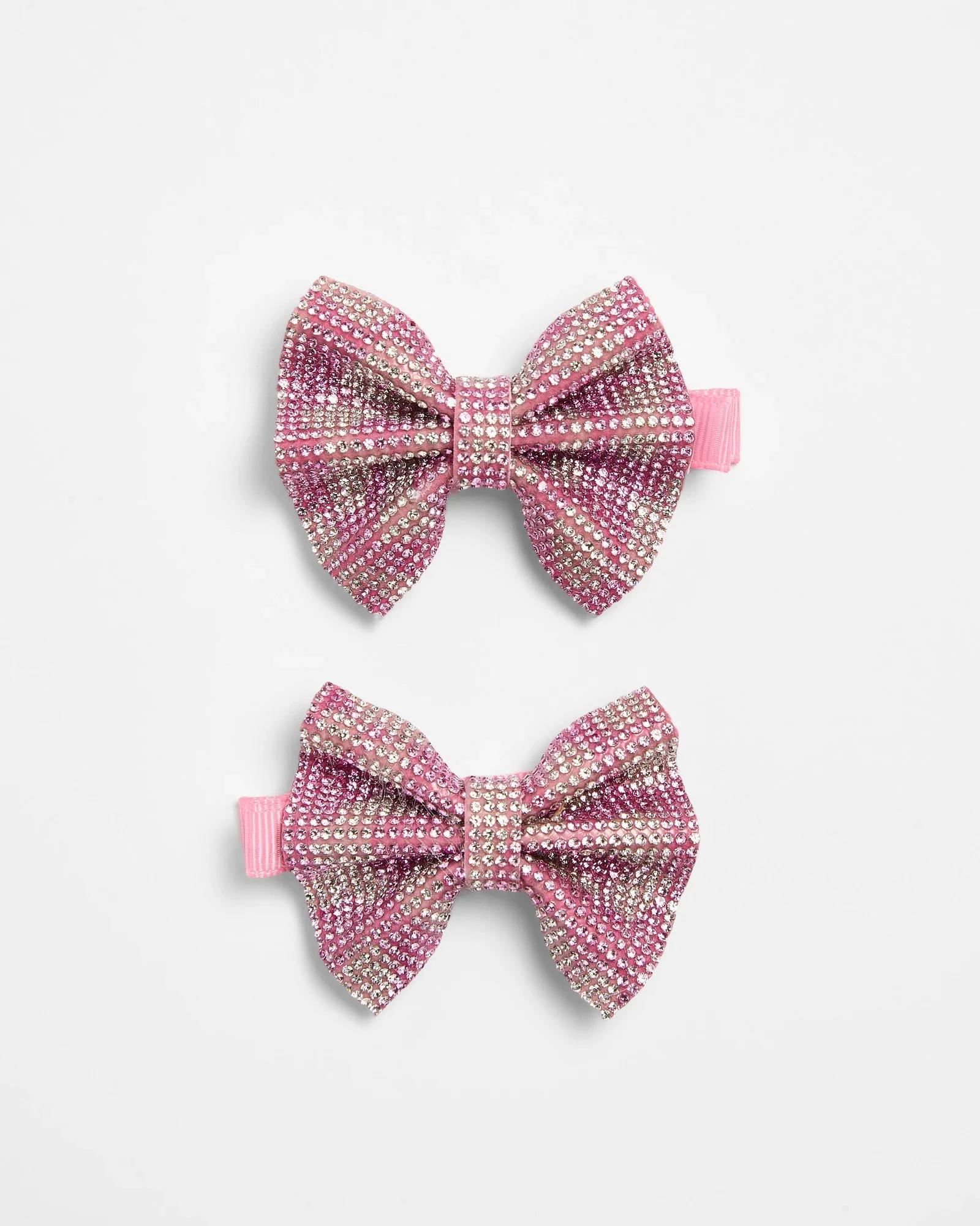 1 Target Kids 2 Pack Mini Sparkle Bow Clips PINK, 1 of 1