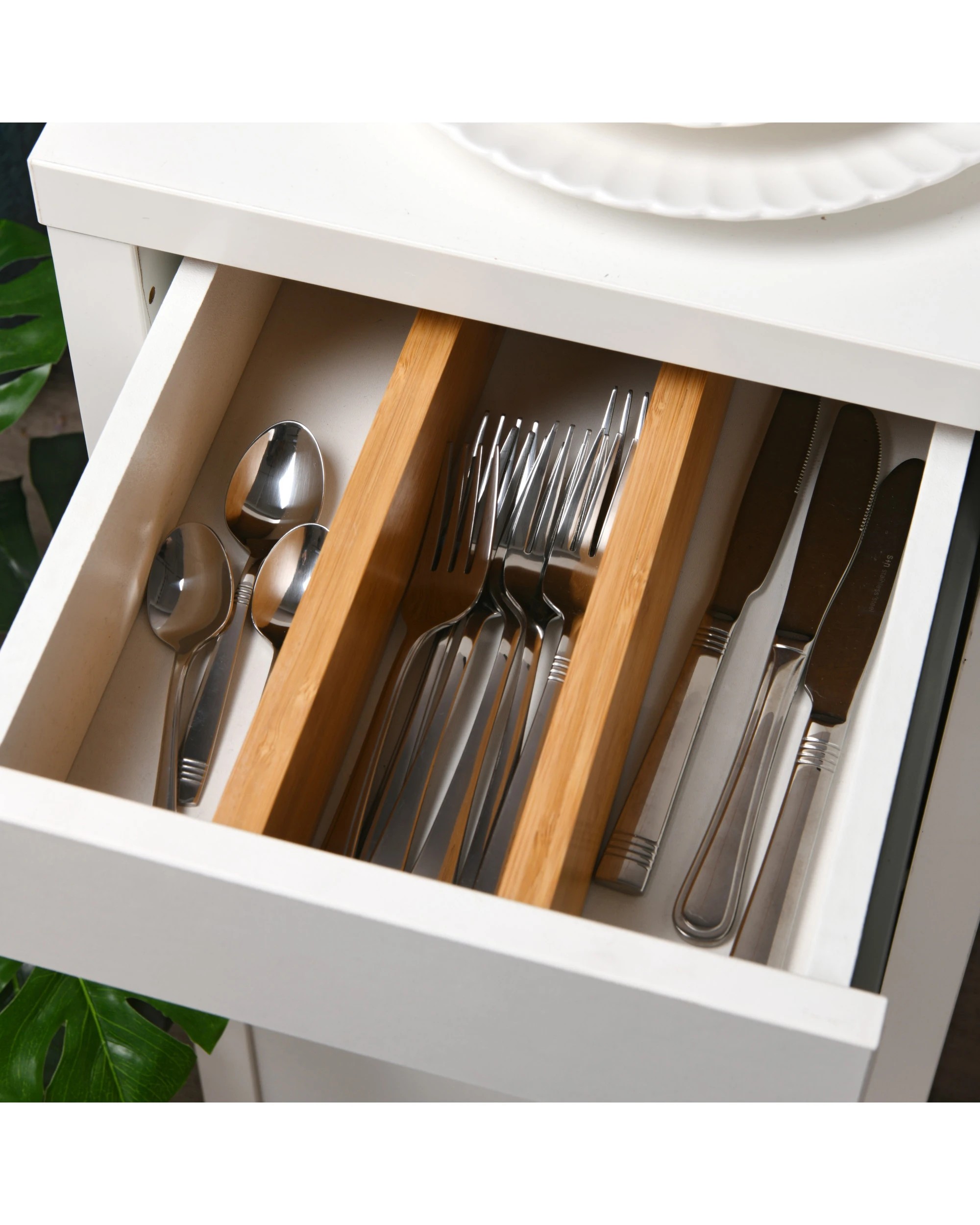 6 Takara Expandable Drawer Dividers Set-of-8 Small 31-44x6.5x1.6cm - Natural, 6 of 7