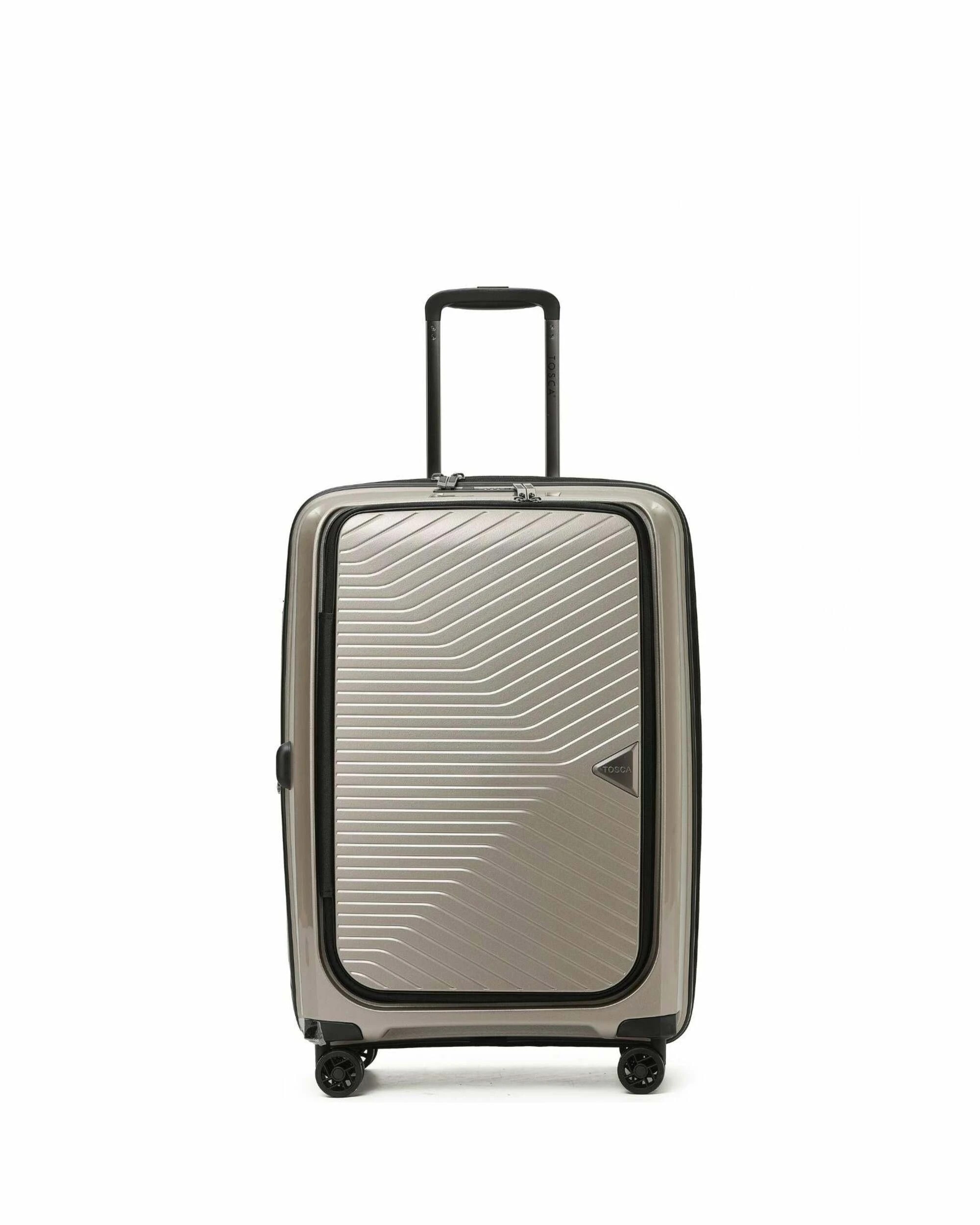 1 Tosca Space X 25" Trolley Checked Luggage Travel Suitcase - Metallic, 1 of 4