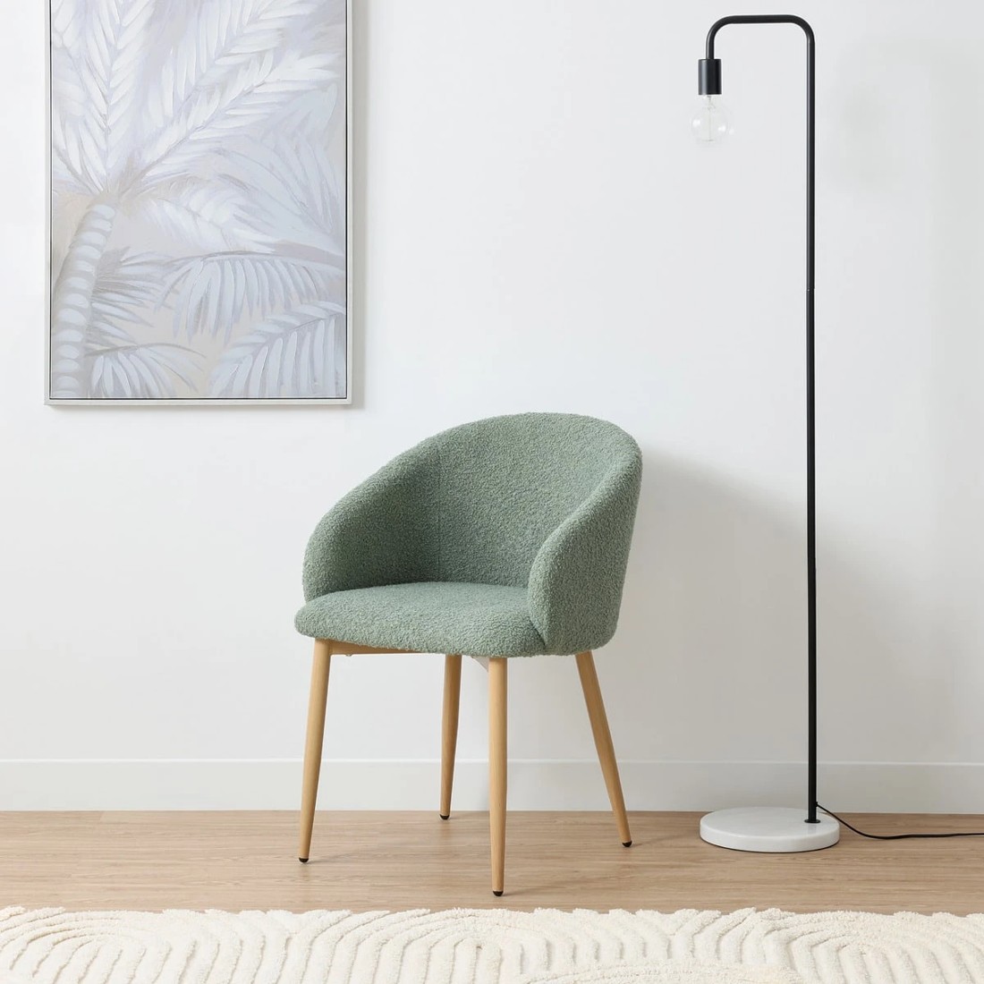 1 Noah Boucle Chair - Sage, 1 of 10