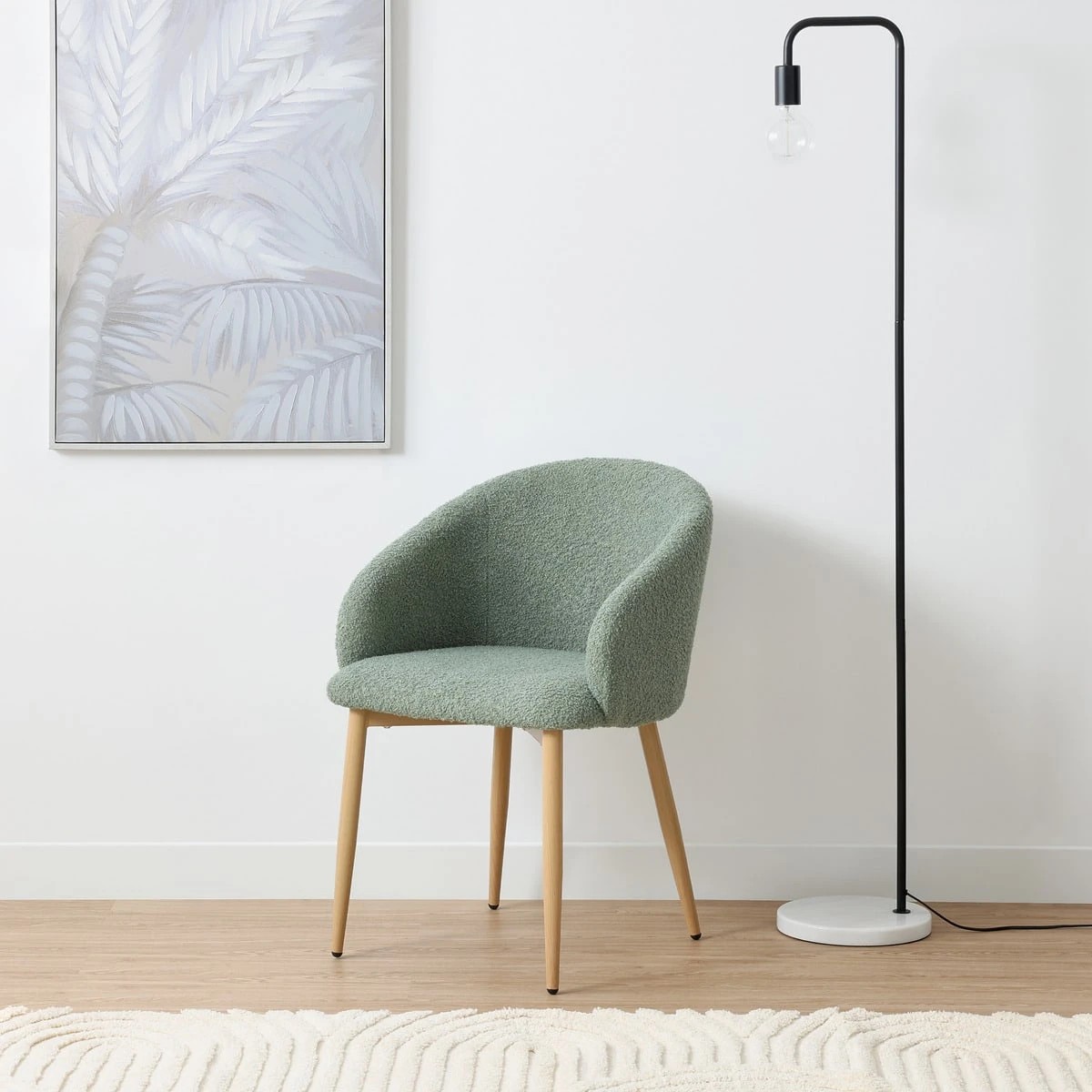 1 Noah Boucle Chair - Sage, 1 of 10