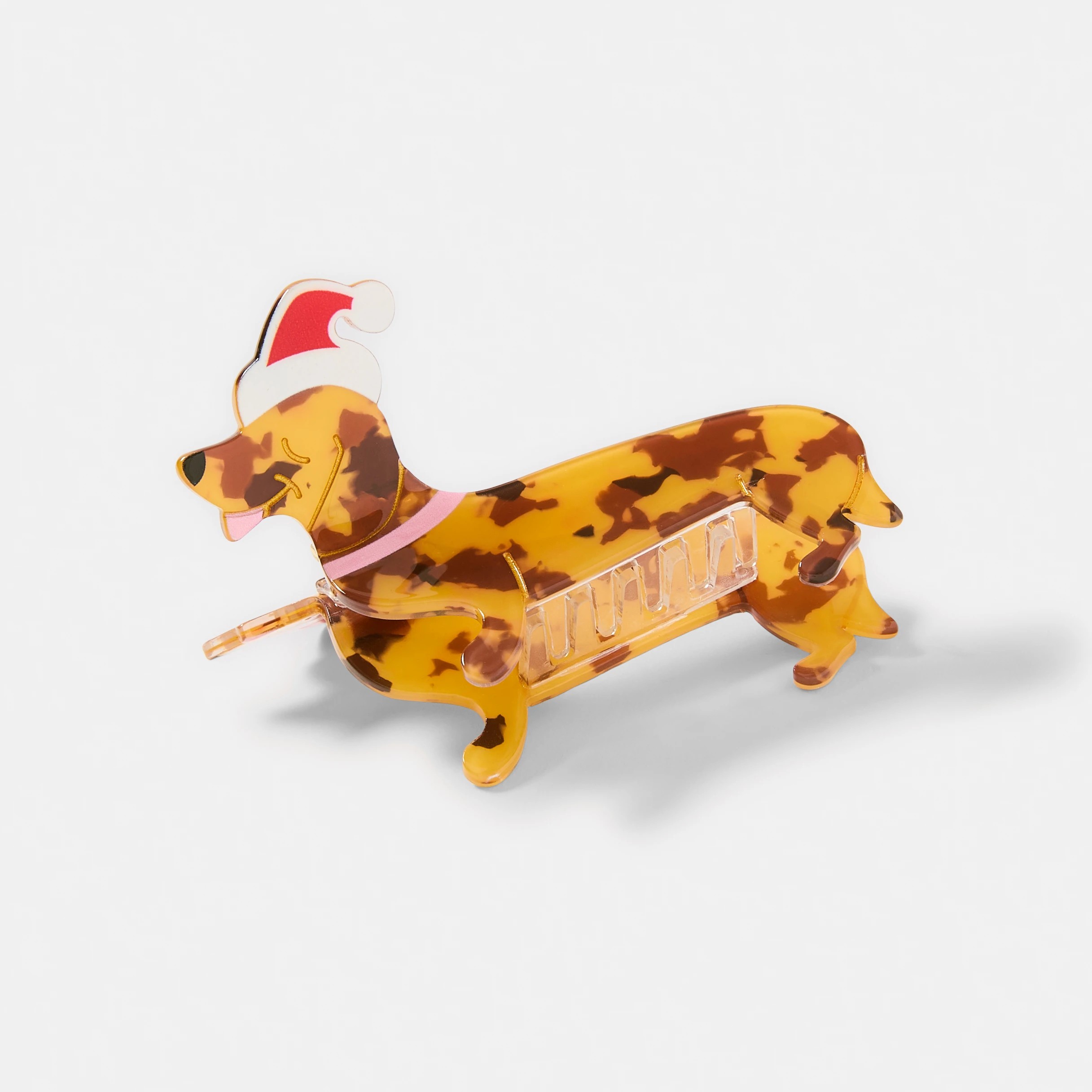 2 Brown Christmas Dachshund Claw Hair Clip, 2 of 4