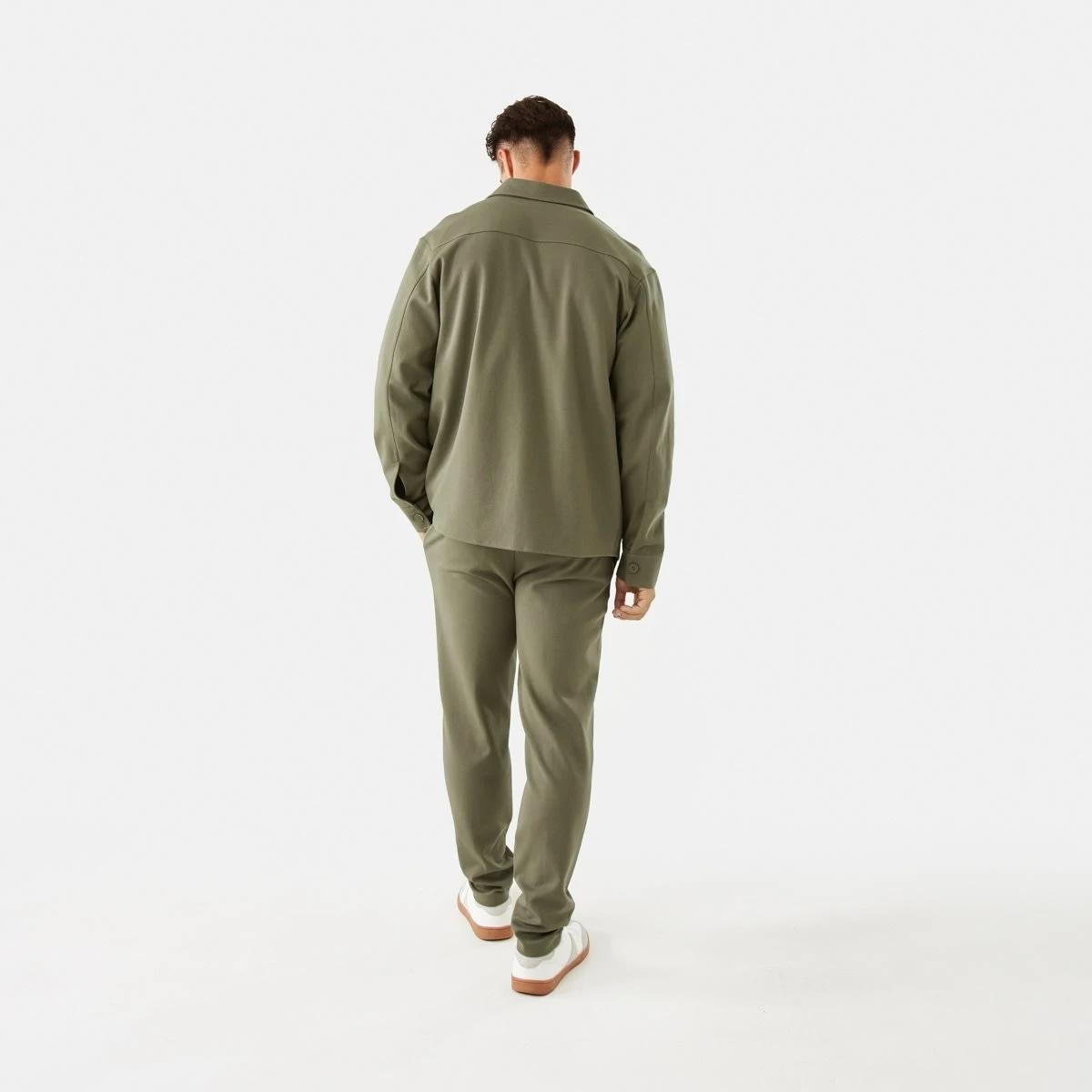 4 Elastic Waist Textured Joggers Khaki, 4 of 5