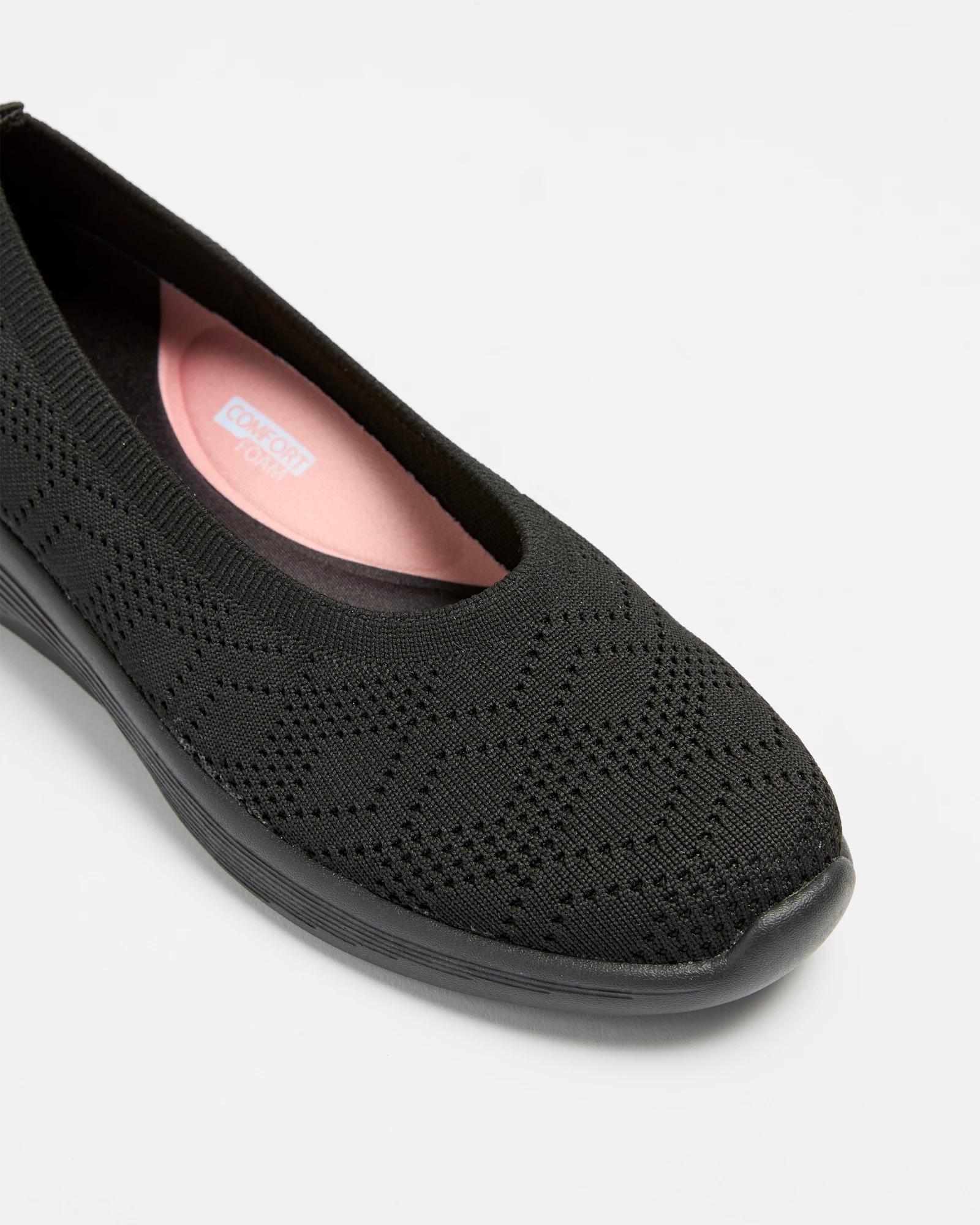2 Target Womens Low Upper Comfort Arch Support Slip On Flat BLACK, 2 of 3