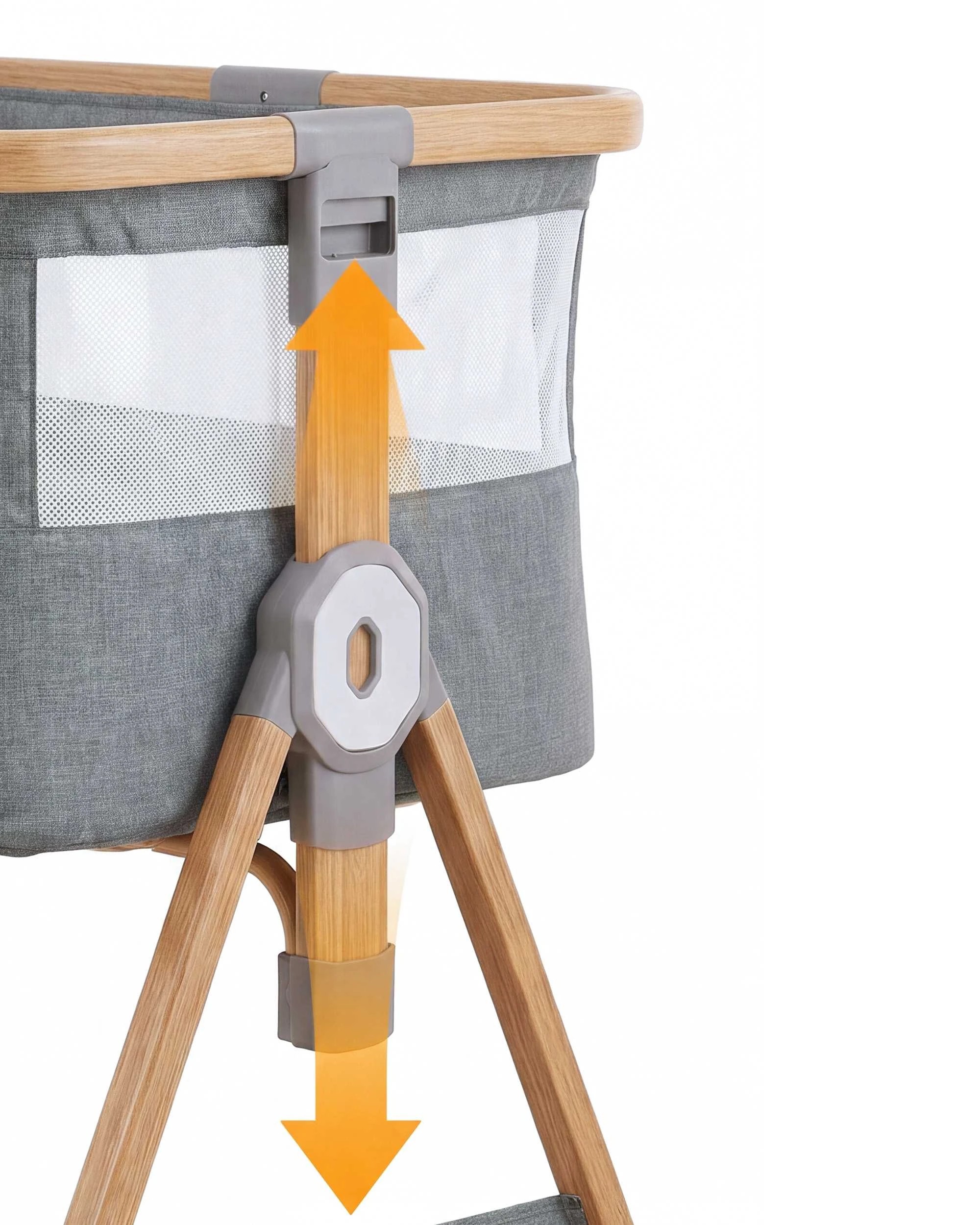 4 PlayPals 3-in-1 Baby Cot Crib Bed Bassinet Bedside Sleeper Portable Grey - Grey, 4 of 8
