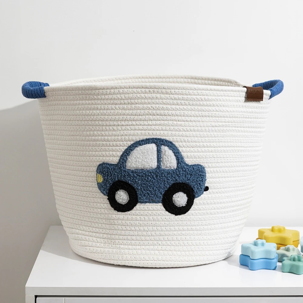 2 Living Textiles - Embroidered Cotton Rope Hamper - Car - Assorted, 2 of 4