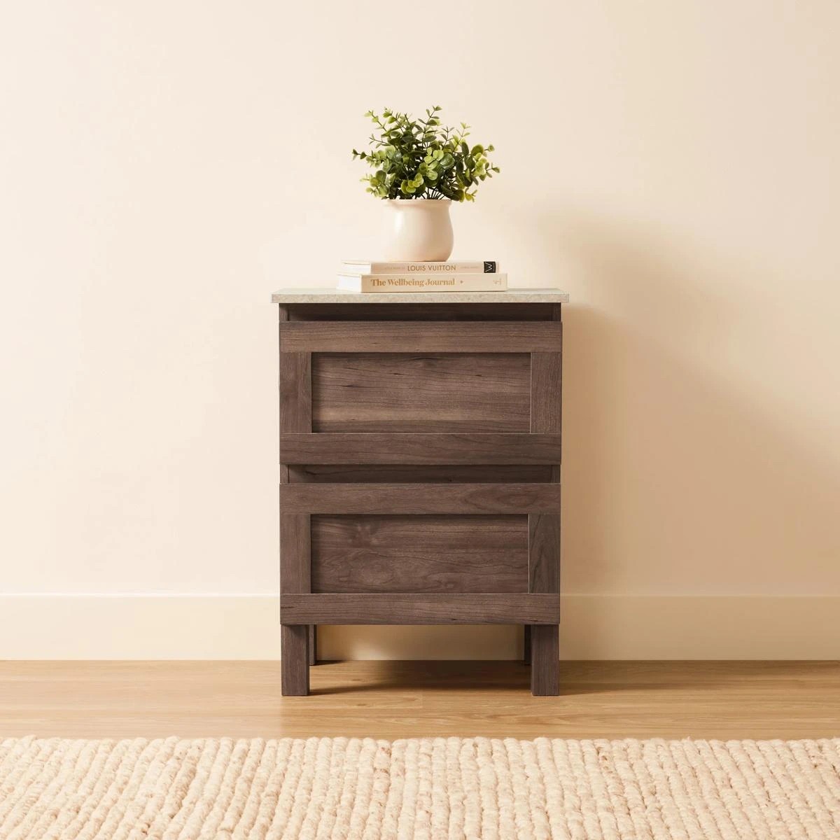 1 Bailey Bedside Table Walnut Look, 1 of 8