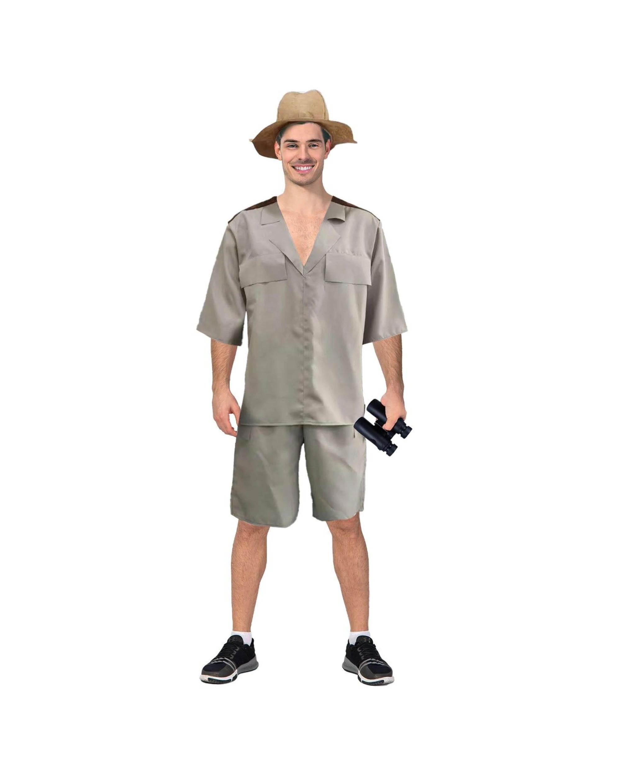 1 BR Costumes Mens Wildlife Crocodile Explorer Suit Safari Jungle Hunter Halloween Costume S/M , 1 of 2