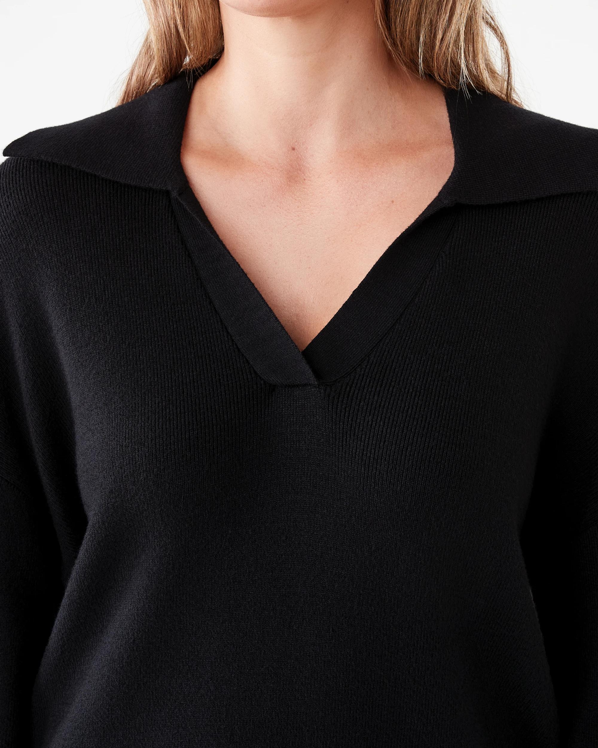 5 Compact Polo Jumper Black, 5 of 8