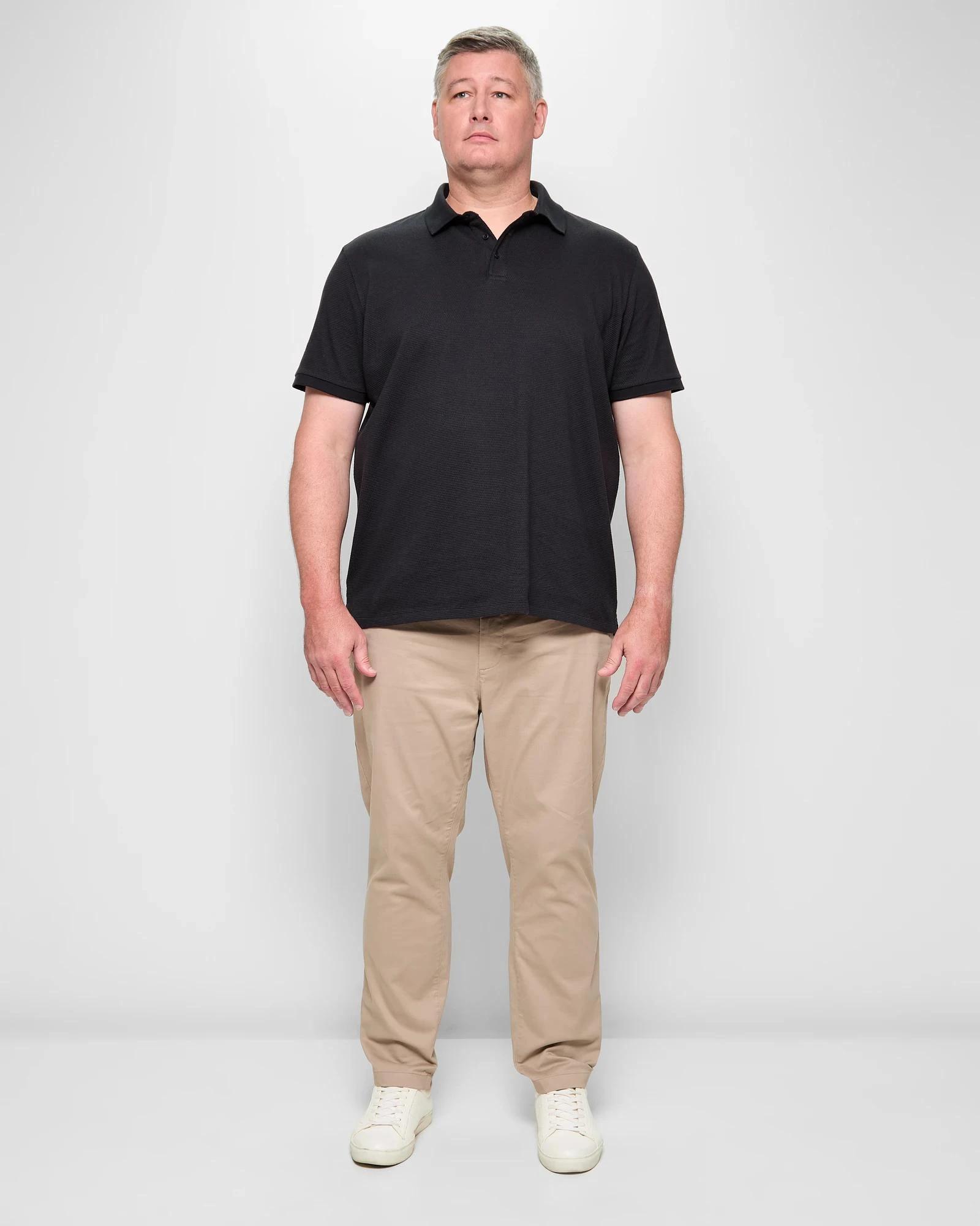 2 Target Man Plus Plus Size Australian Cotton 1/2 Elastic Waist Tapered Chino Pants SAND, 2 of 5