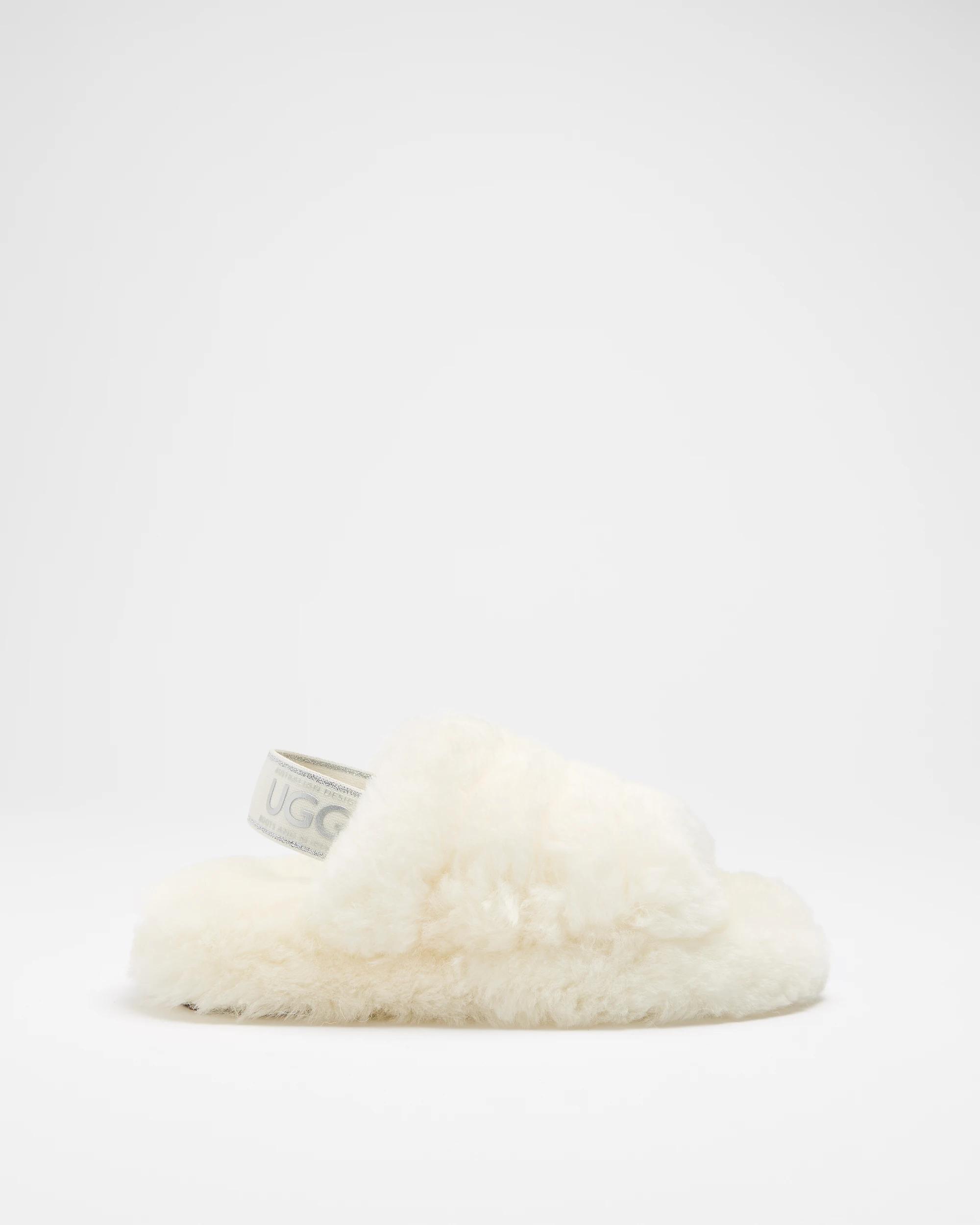 1 Australian Design Ugg Boots And Slippers Womens Genuine Sheepskin Sling Back Slipper IVORY, 1 of 3