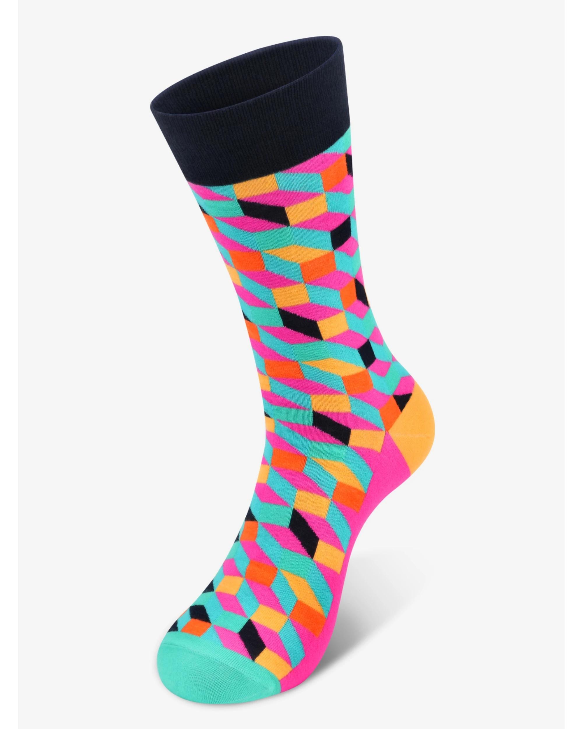 4 Advwin Medium Cheerful Diamond Colorful Fun Socks CHEERFUL DIAMOND, 4 of 5