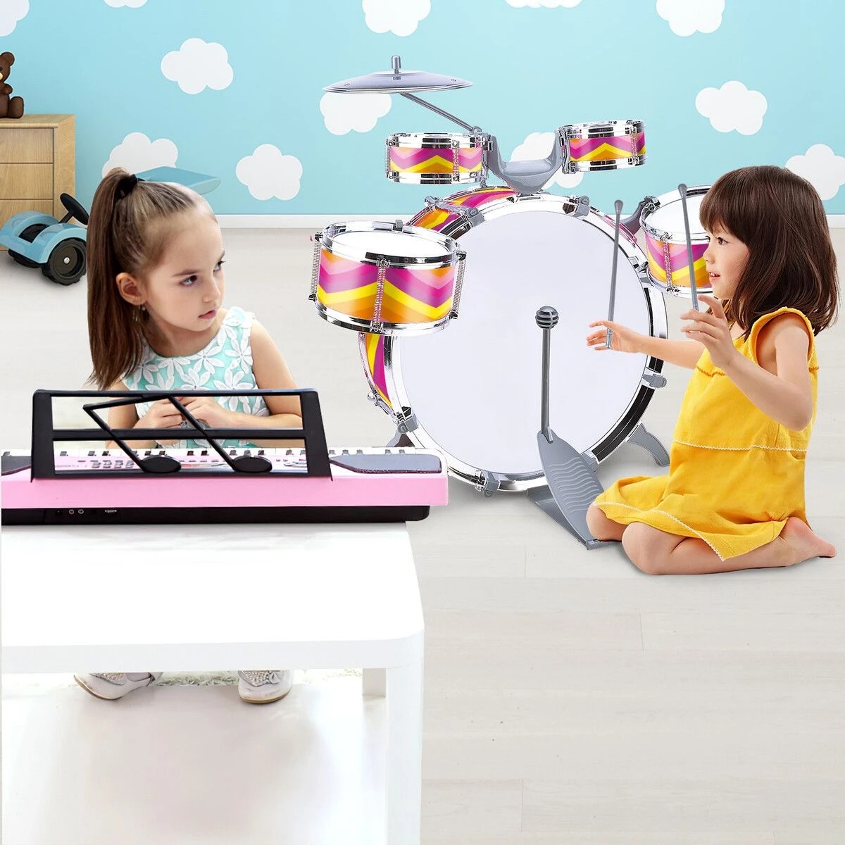 2 AUSWAY Jazz Drum Play Set Kids Childrens Musical Educational, 2 of 4