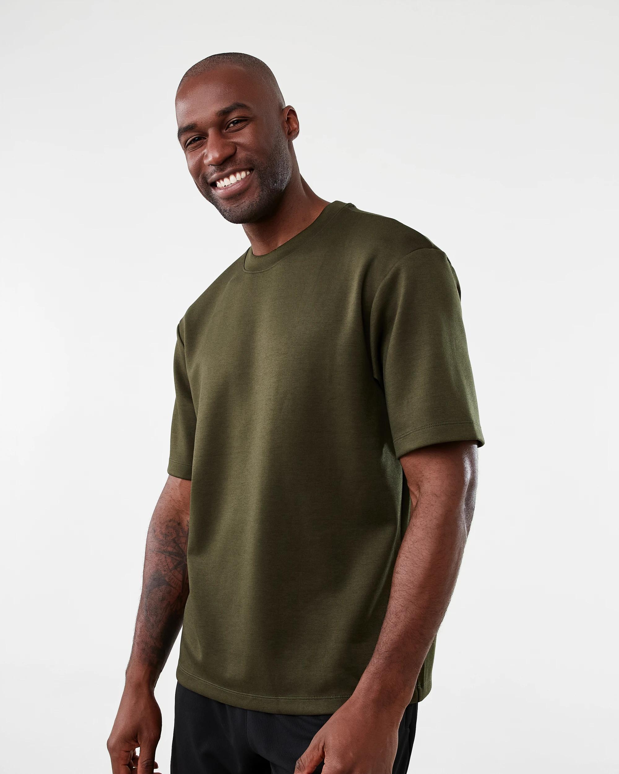 2 Active Mens Oversized Scuba T-shirt Grn Forest, 2 of 6
